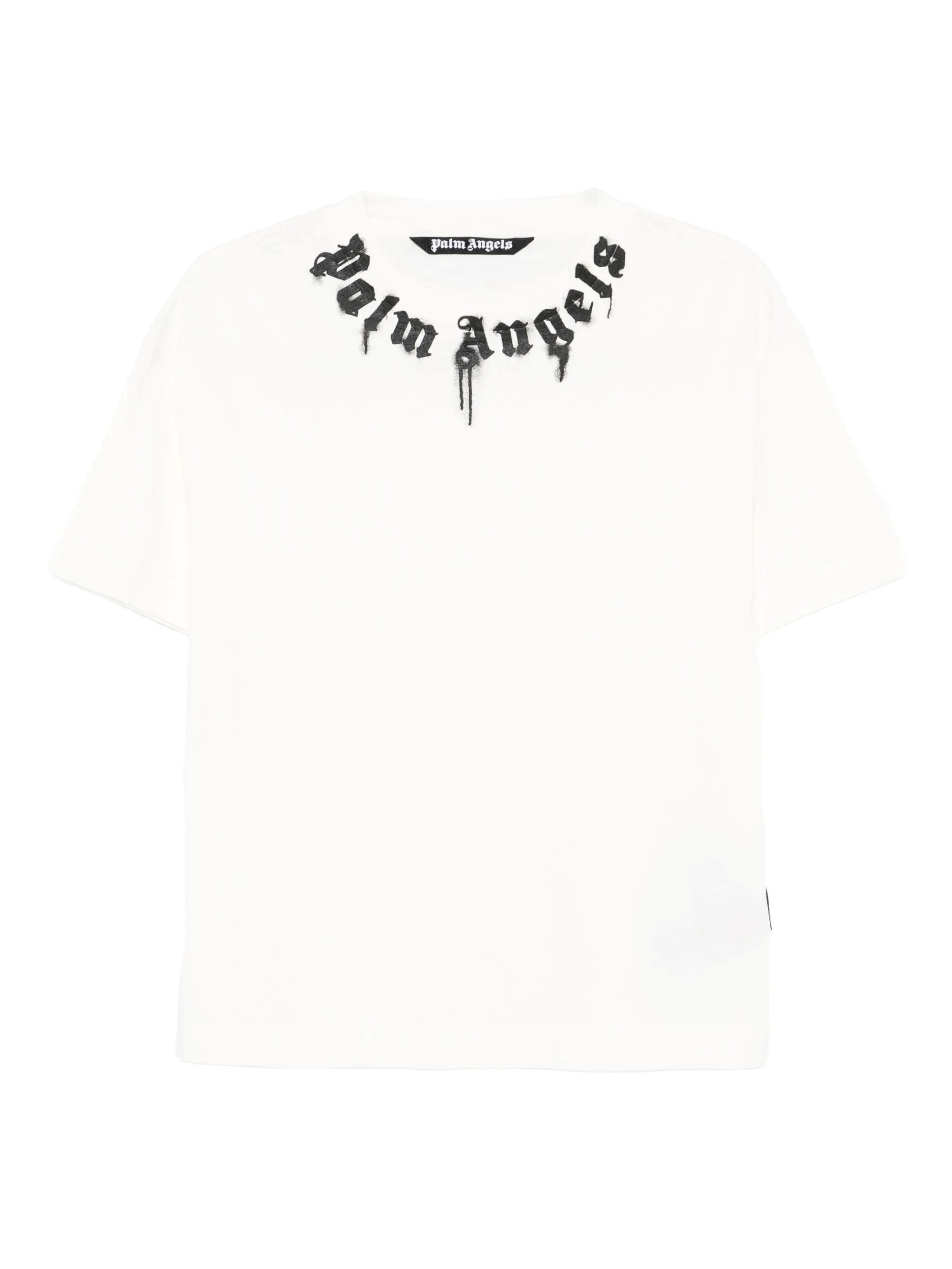 Palm Angels Cotton T-shirt With Print In White