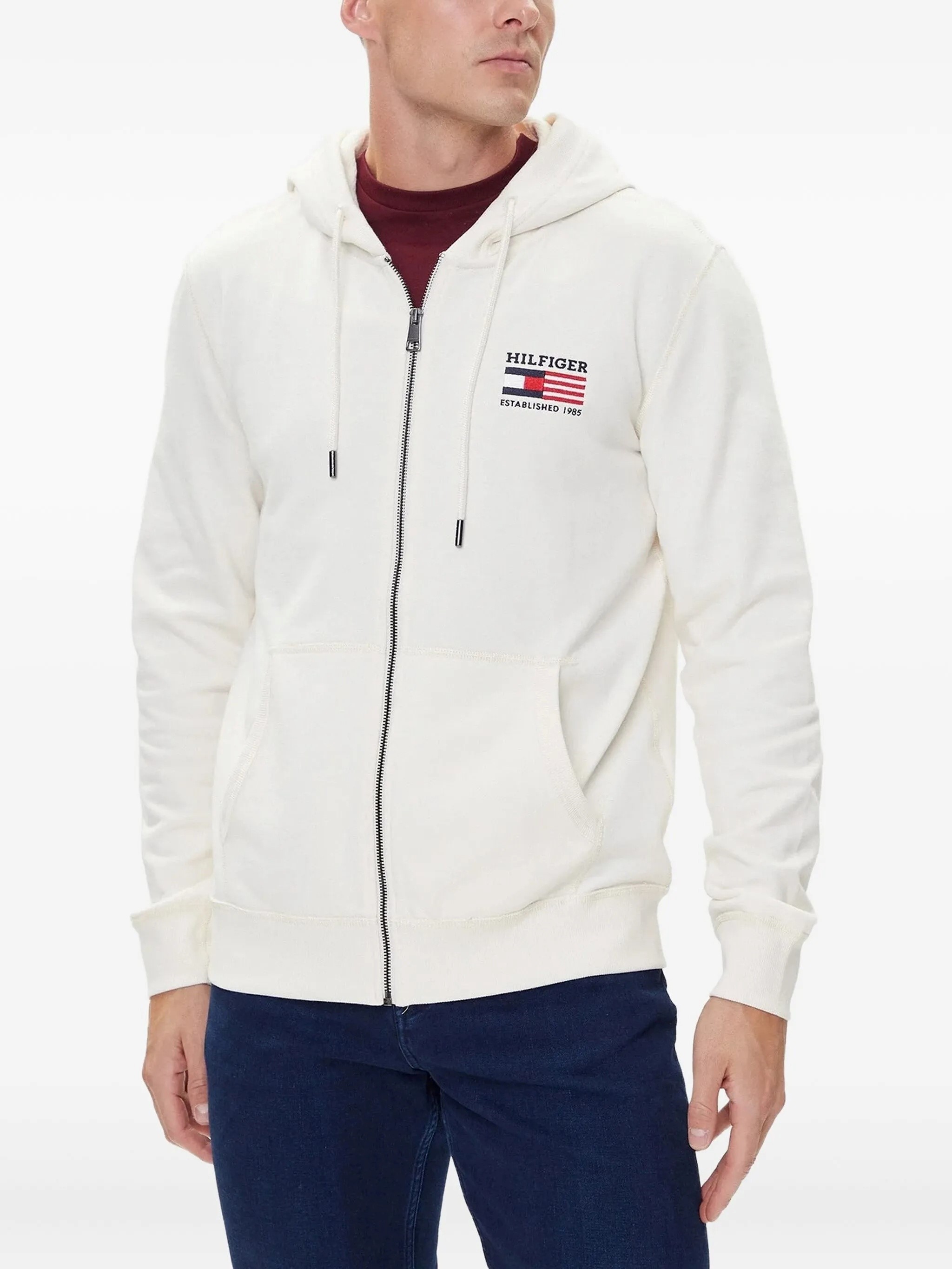 Tommy Hilfiger Americana Zip Through Hoody In Neutral