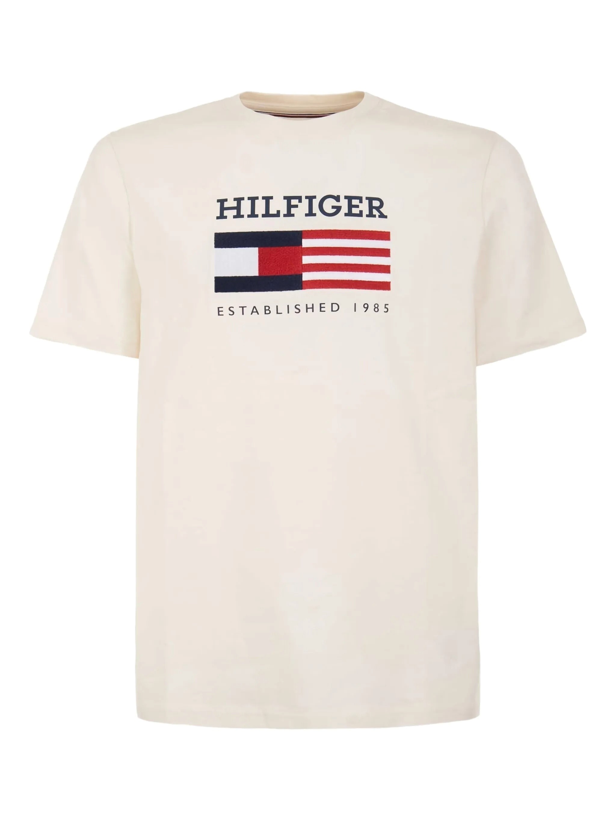 Tommy Hilfiger Americana Monotype Flag Box Tee In Neutral