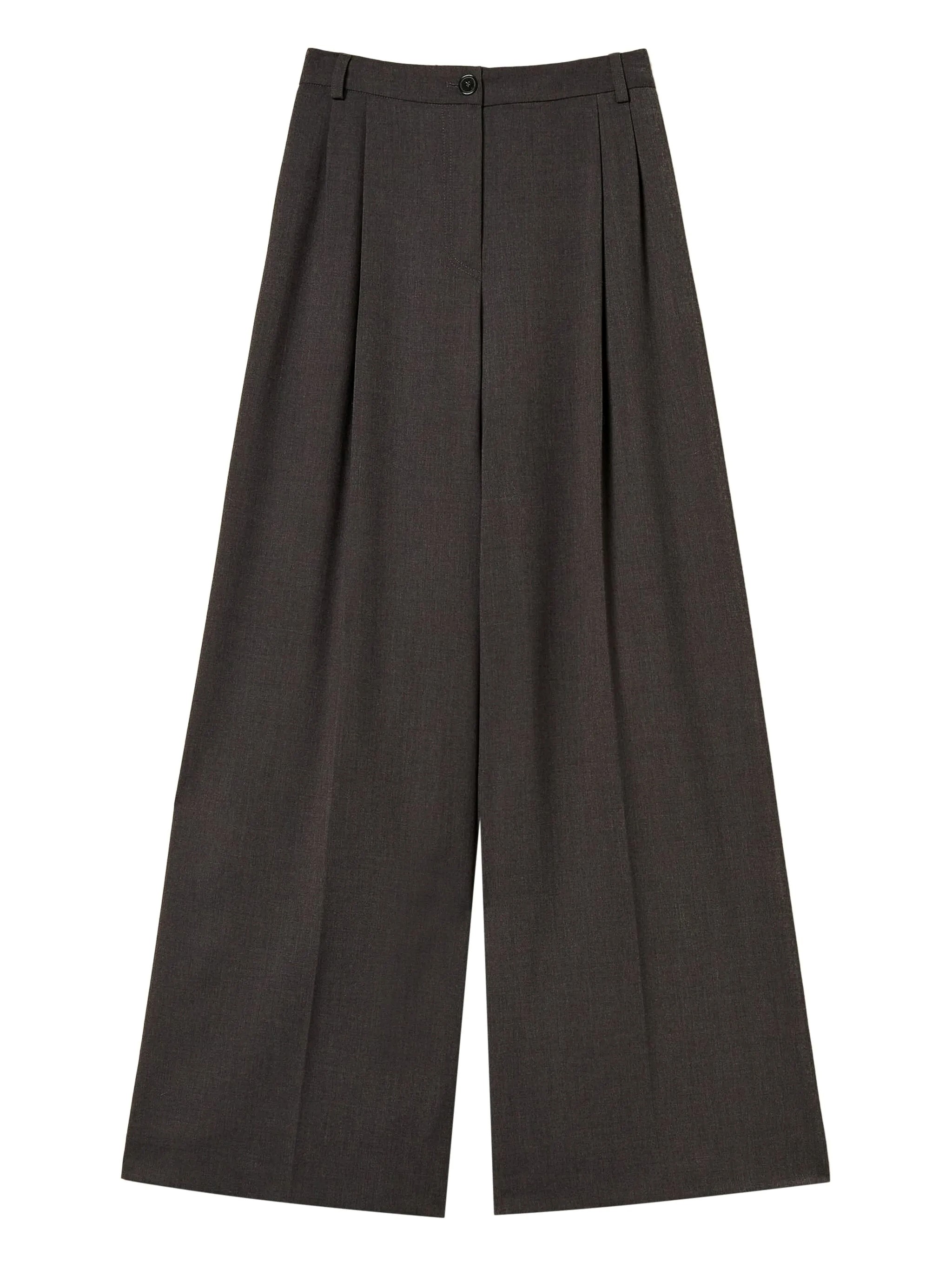 Twinset Wide-leg Trousers With Front Pleats In Gray