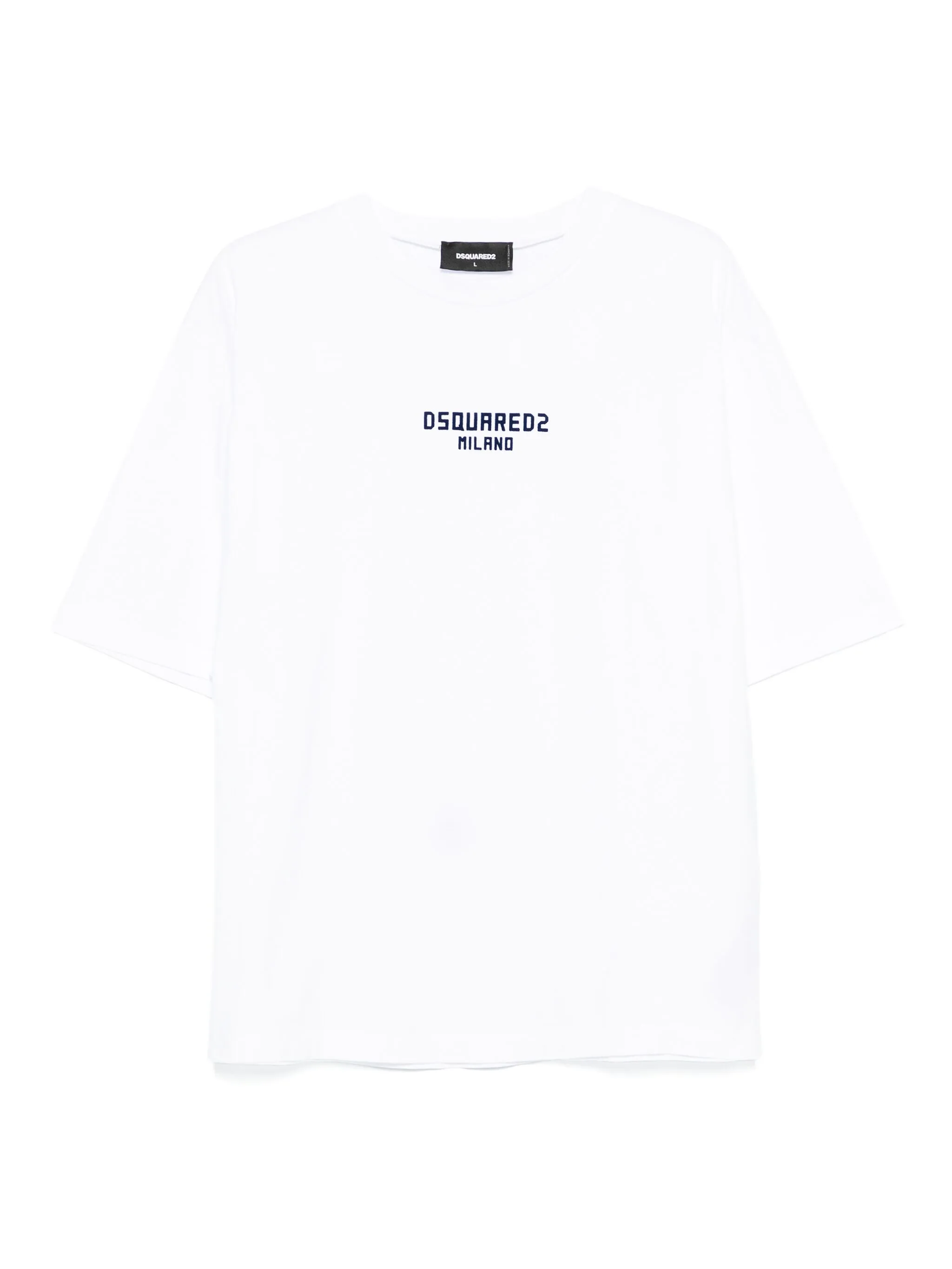 Dsquared2 Classic White T-shirt With Navy Logo Detail In White