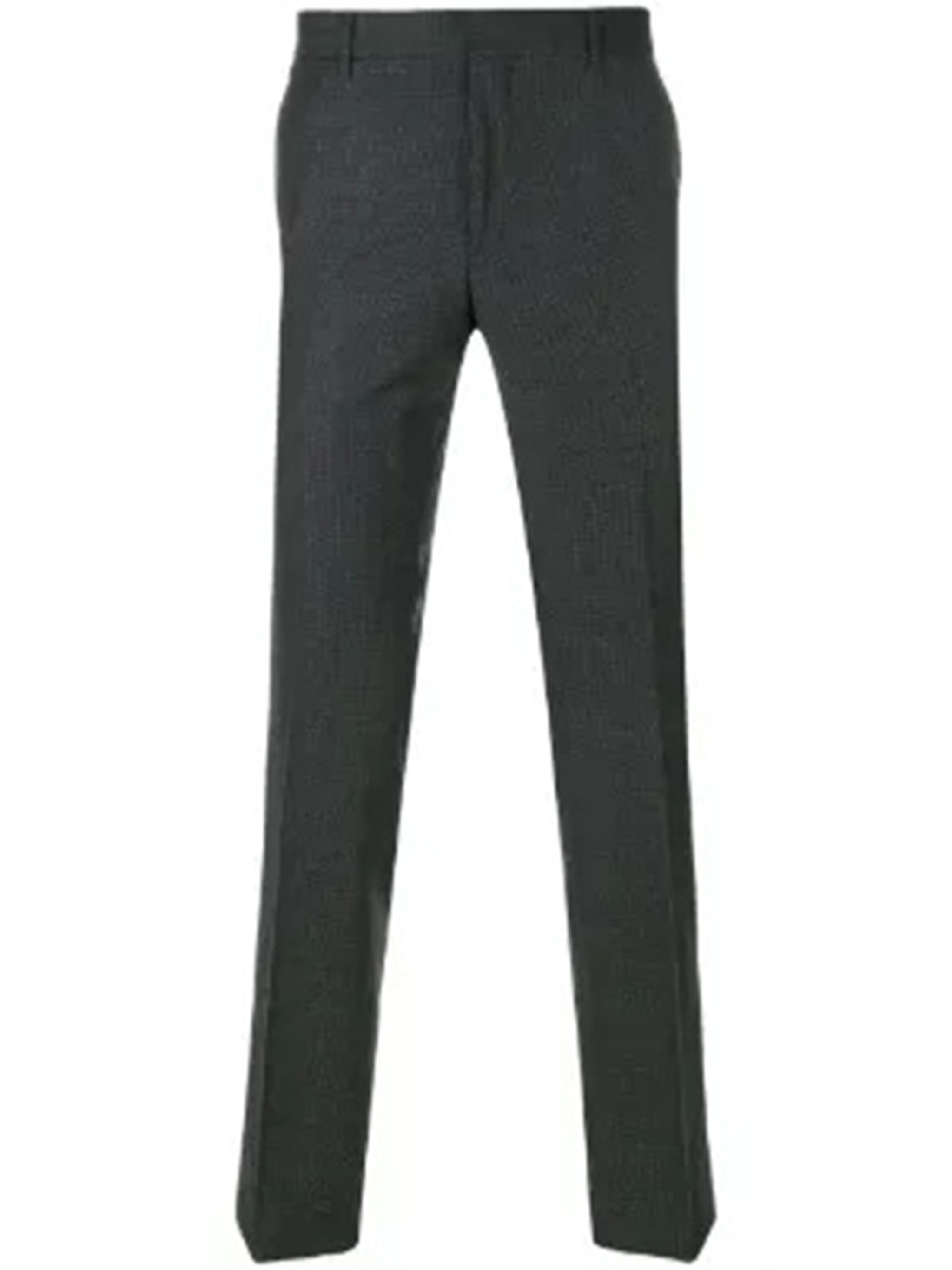 Prada Melange Dark Grey Wool Pant In Gray