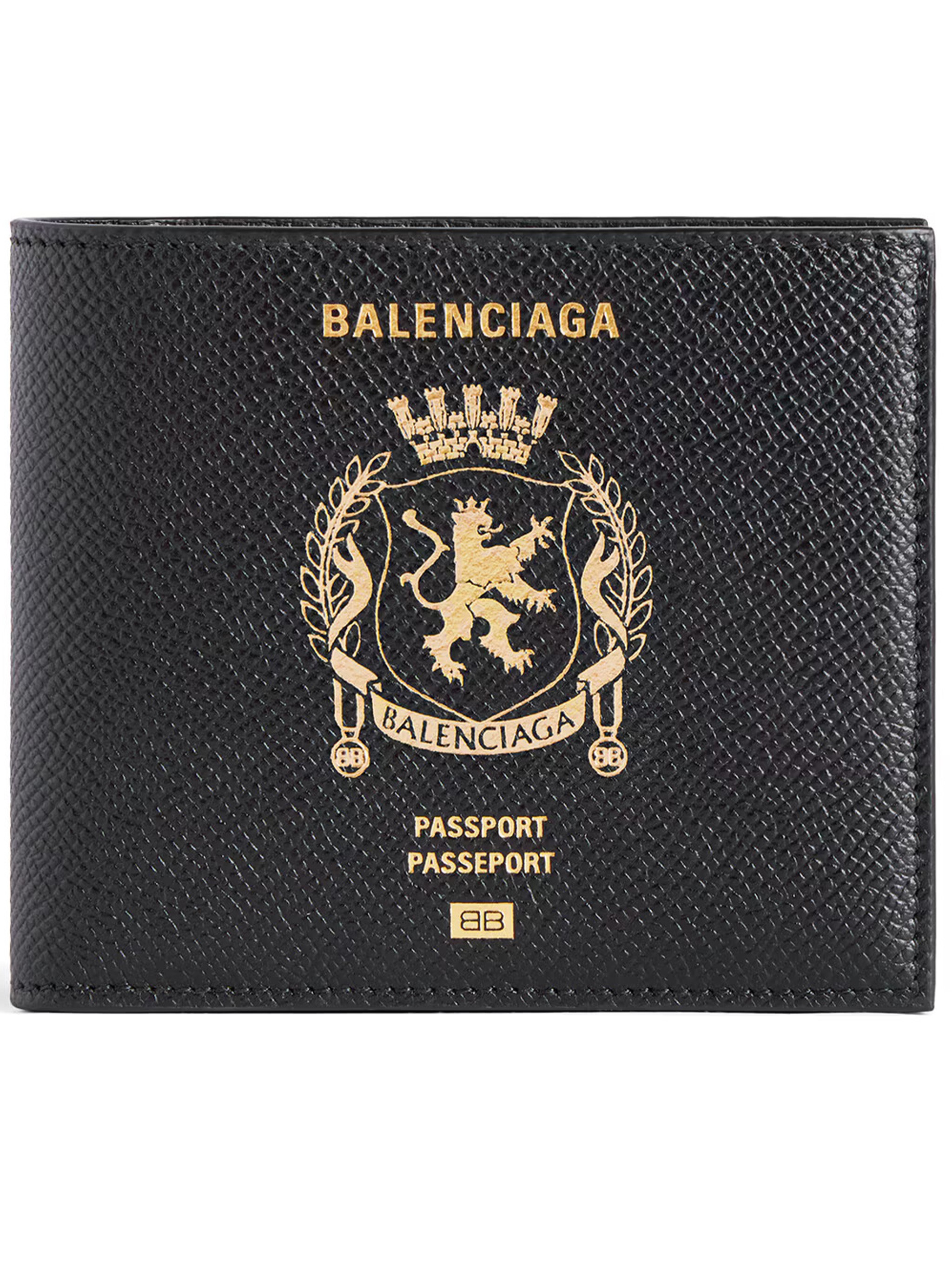 Balenciaga Passport Square Folded Wallet In Black