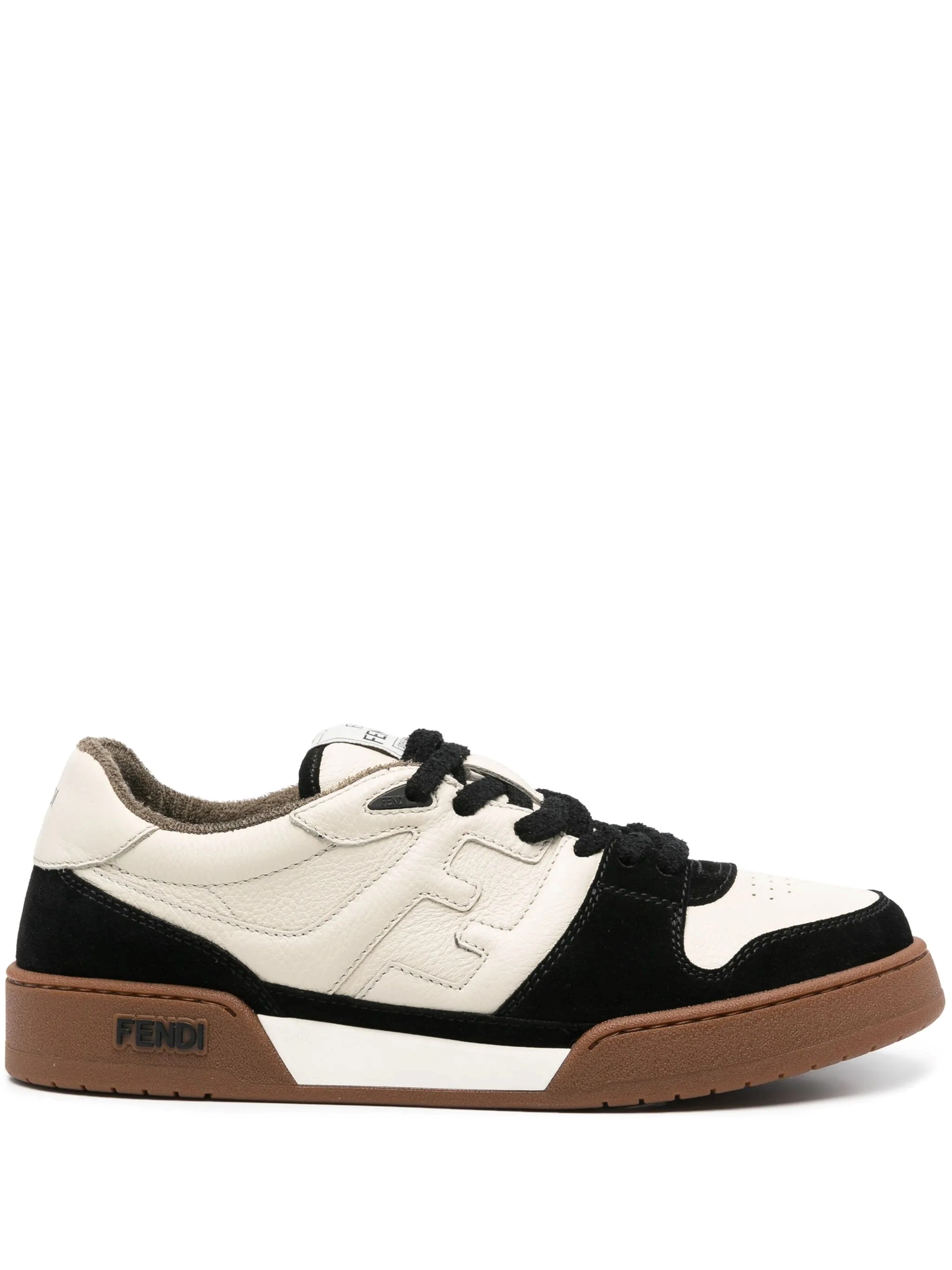 Fendi Match Leather And Suede Sneakers In Multi