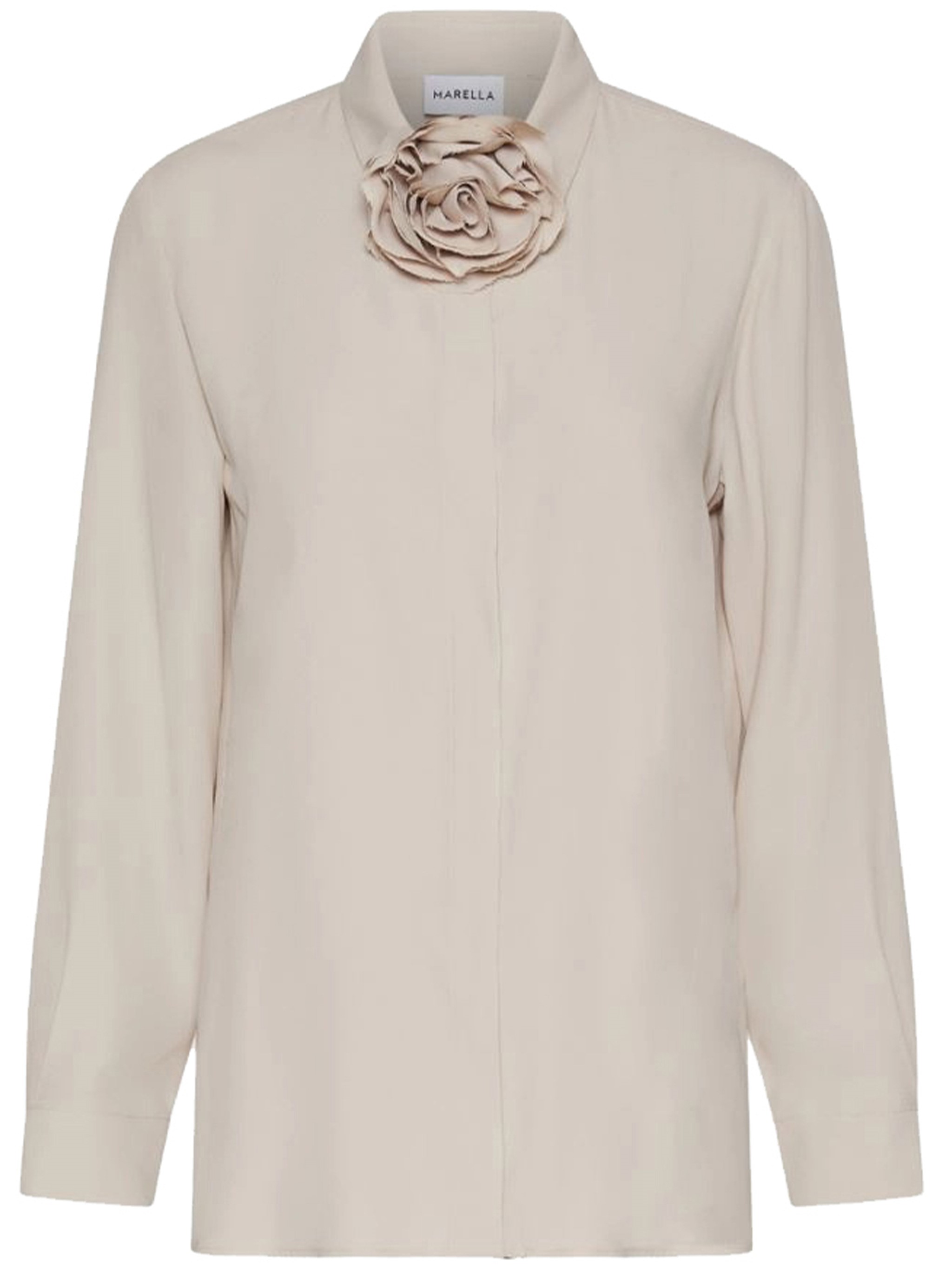 Marella Silk-blend Crepe Shirt In Neutral