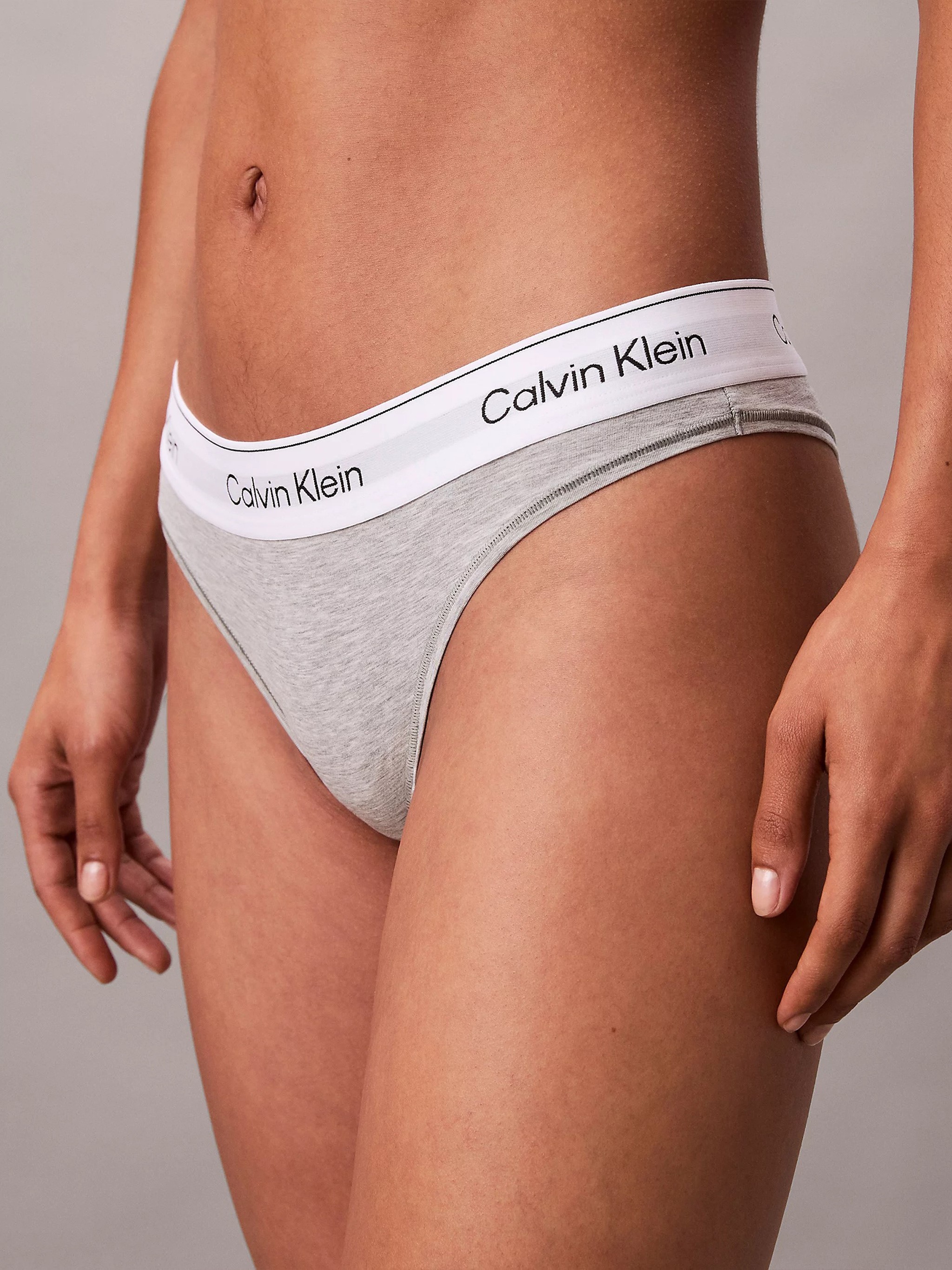 Calvin Klein Modern Cotton Thong In Gray