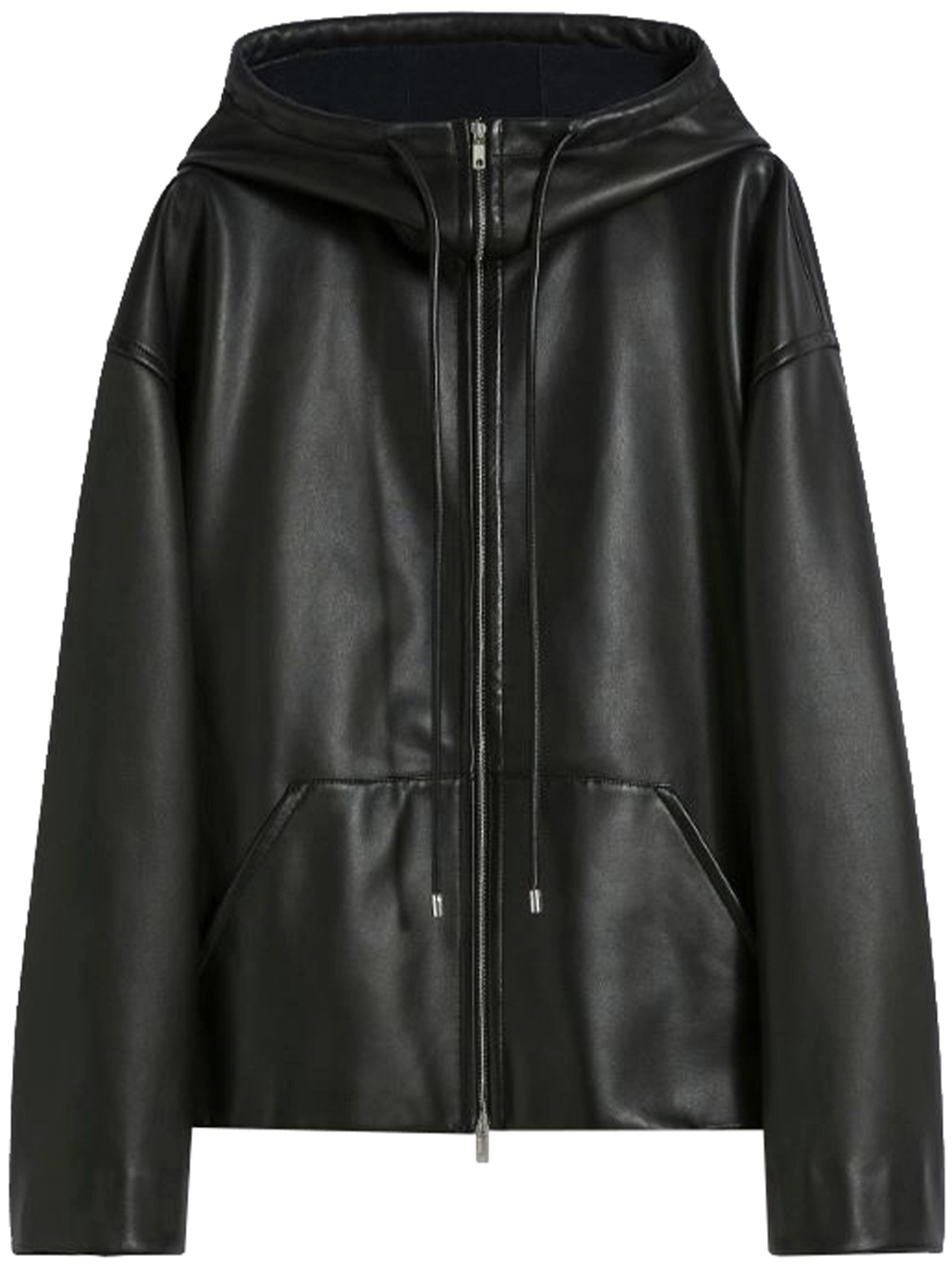 Sportmax Hooded Jacket With Drawstring And Pockets In Black