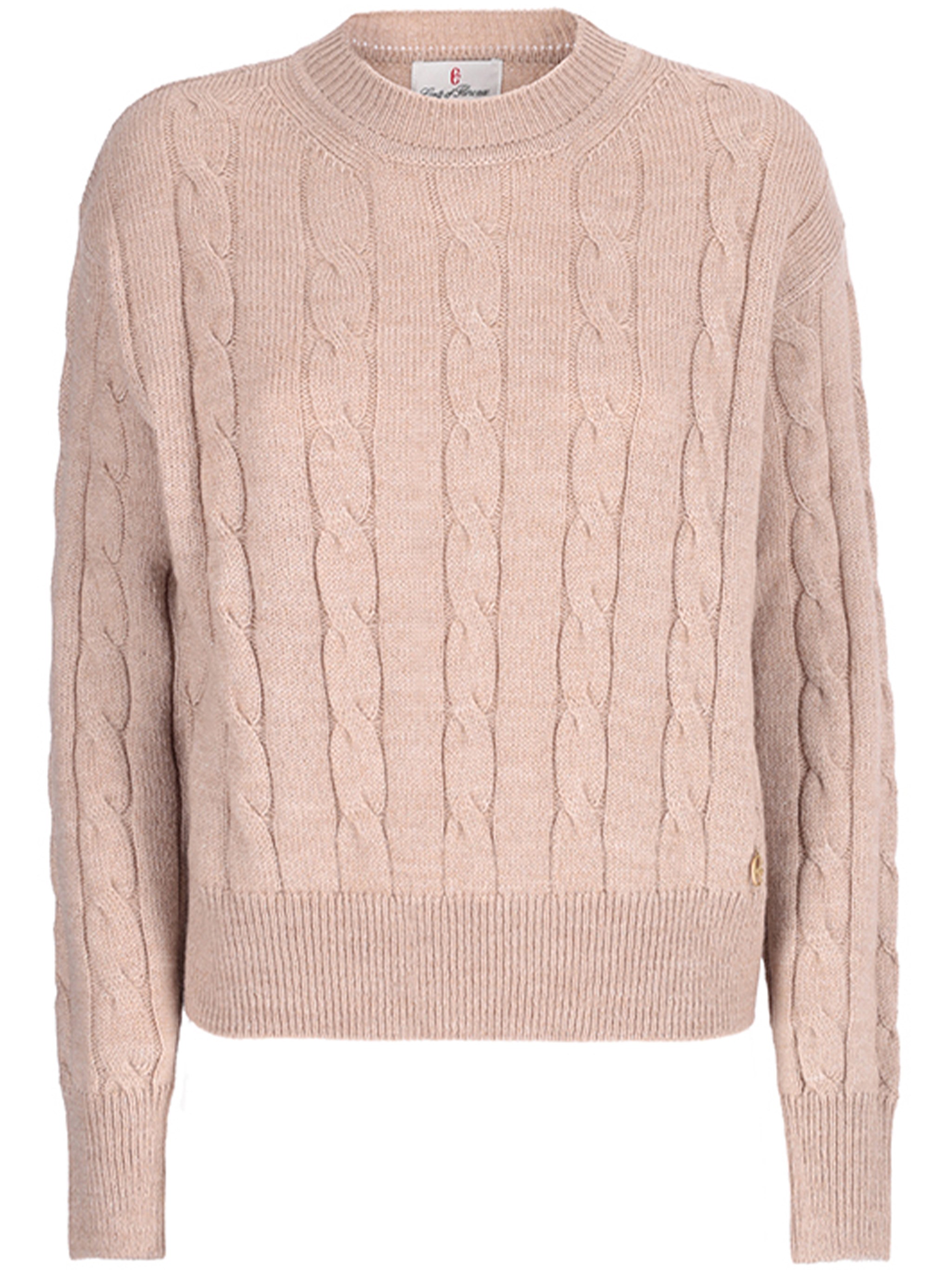 Conte Of Florence Cable-knit Crew-neck Sweater