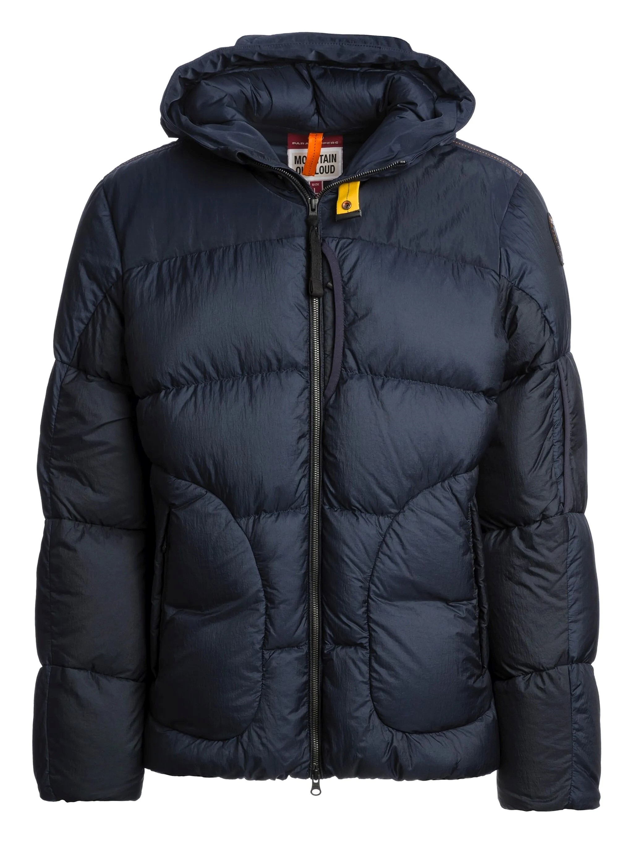 Parajumpers Padded Hooded Down Jacket With Zip Pockets In Blue