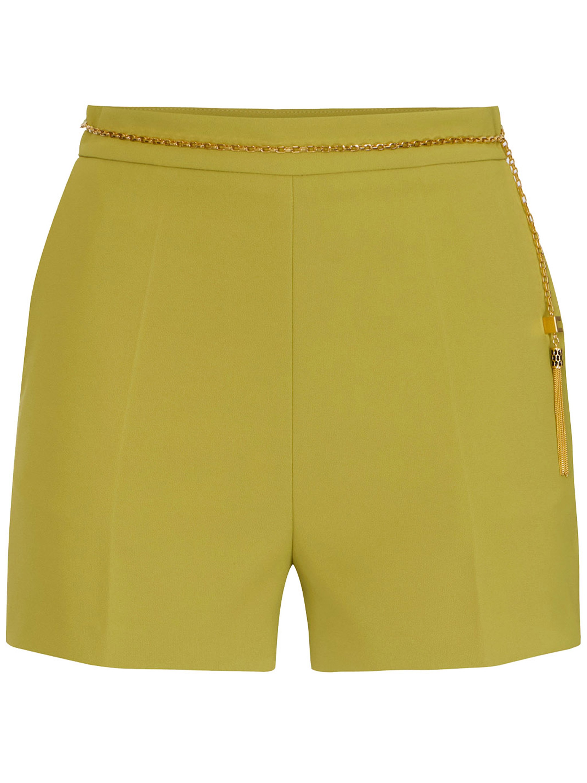 Elisabetta Franchi Stylish Shorts With Chain Detail And Pockets In Green
