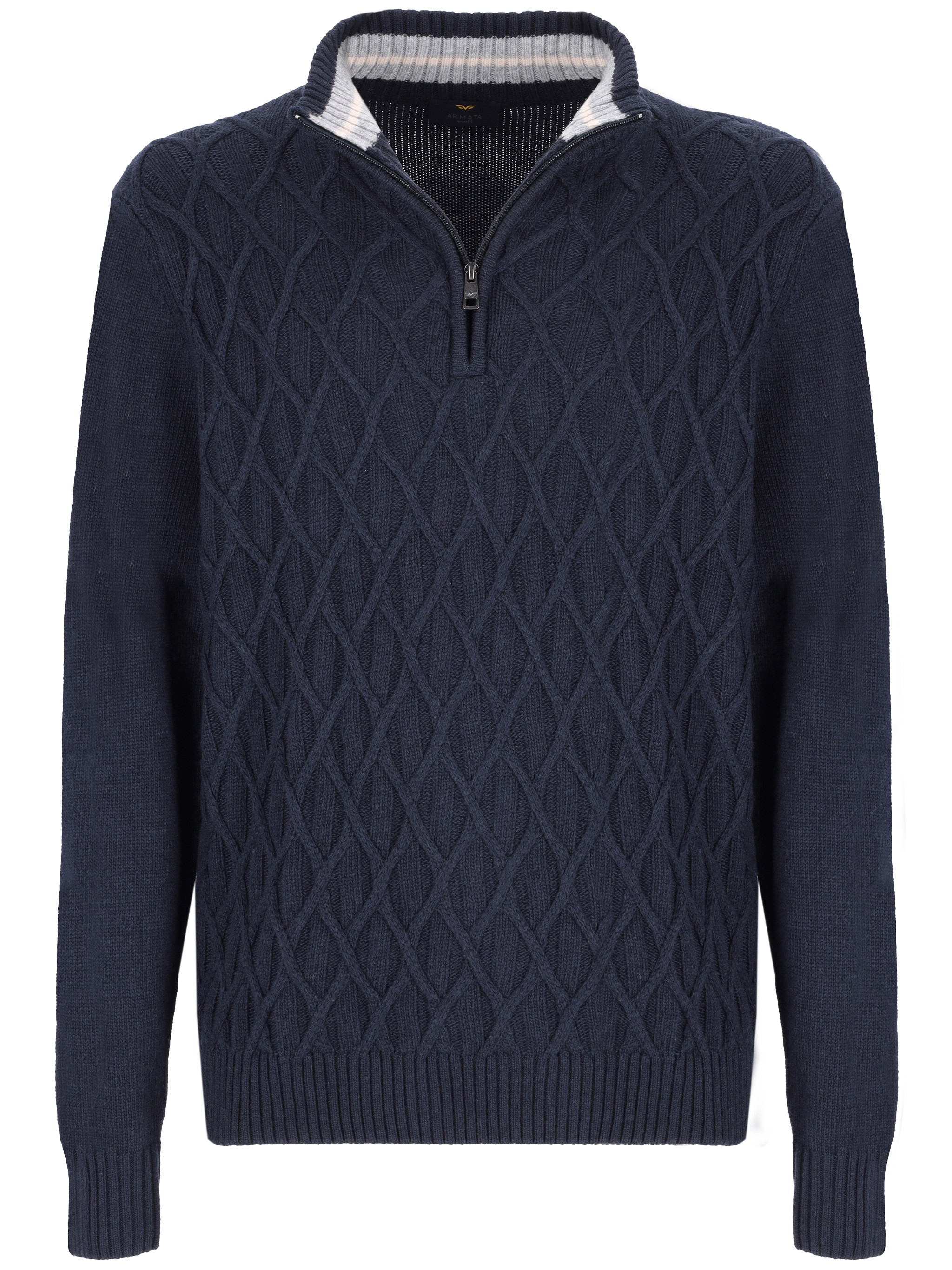 Armata Di Mare Diamond-pattern Half-zip Sweater In Blue