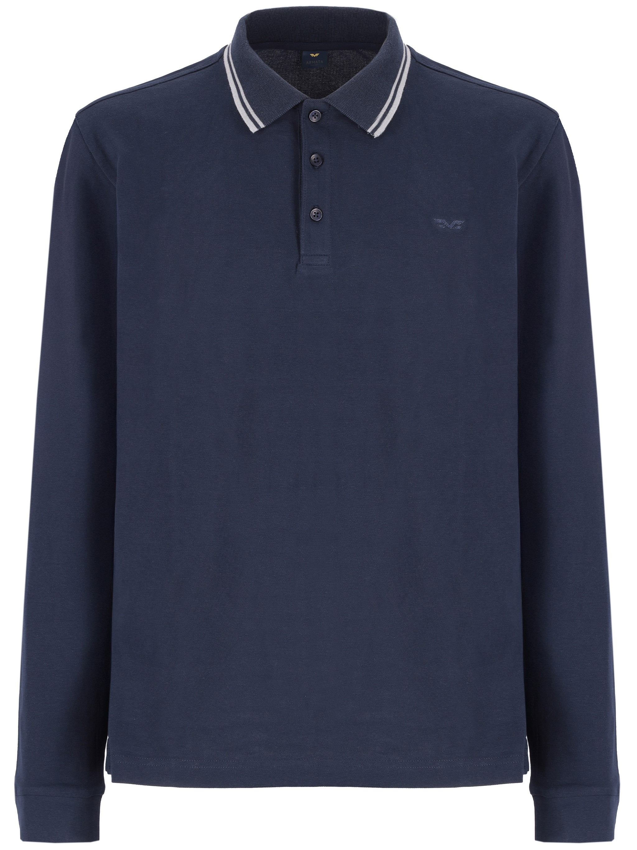 Armata Di Mare Long Sleeve Polo Stark Piquet Stretch In Blue