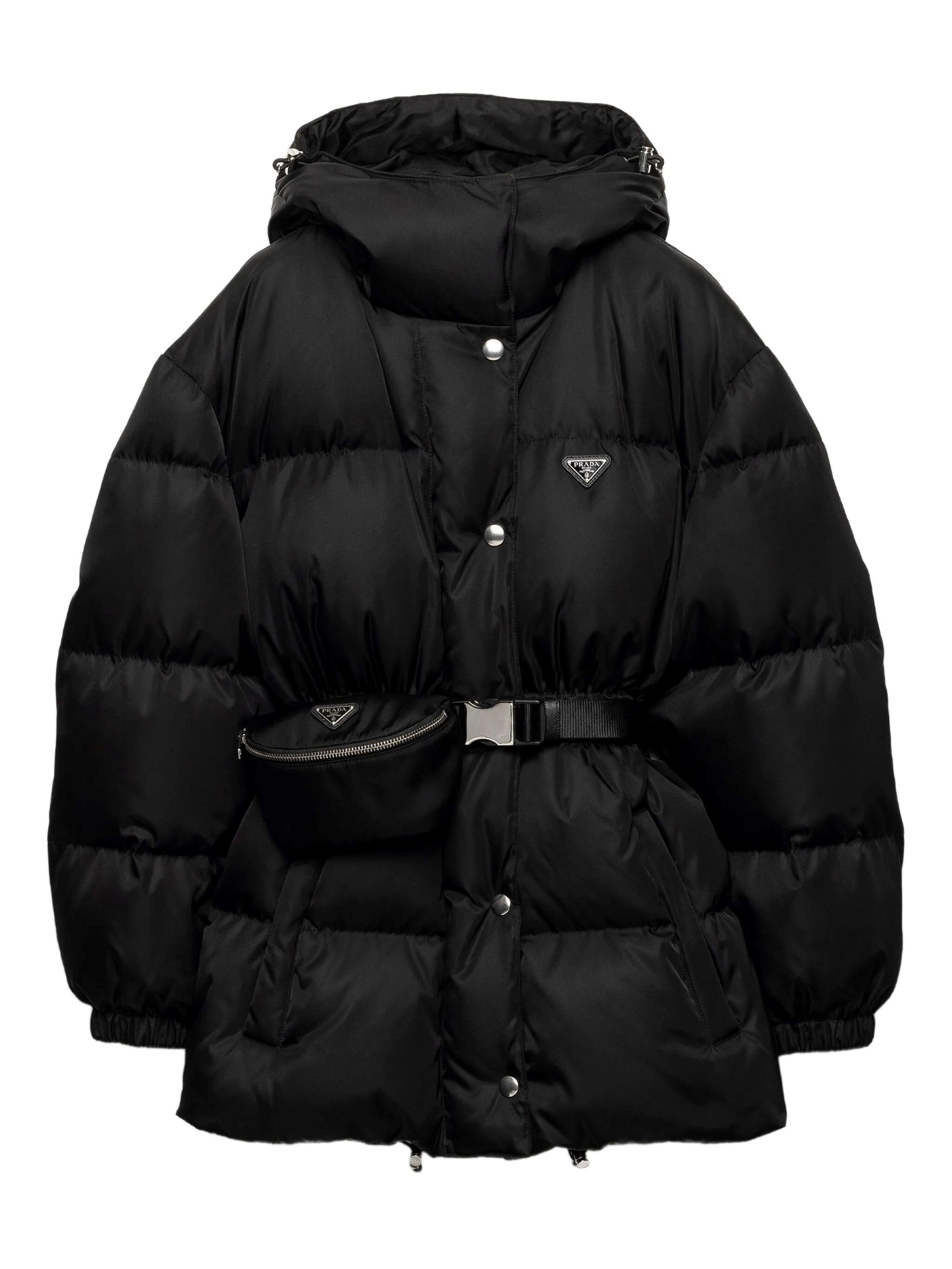 Prada Re-nylon Down Jacket In Black