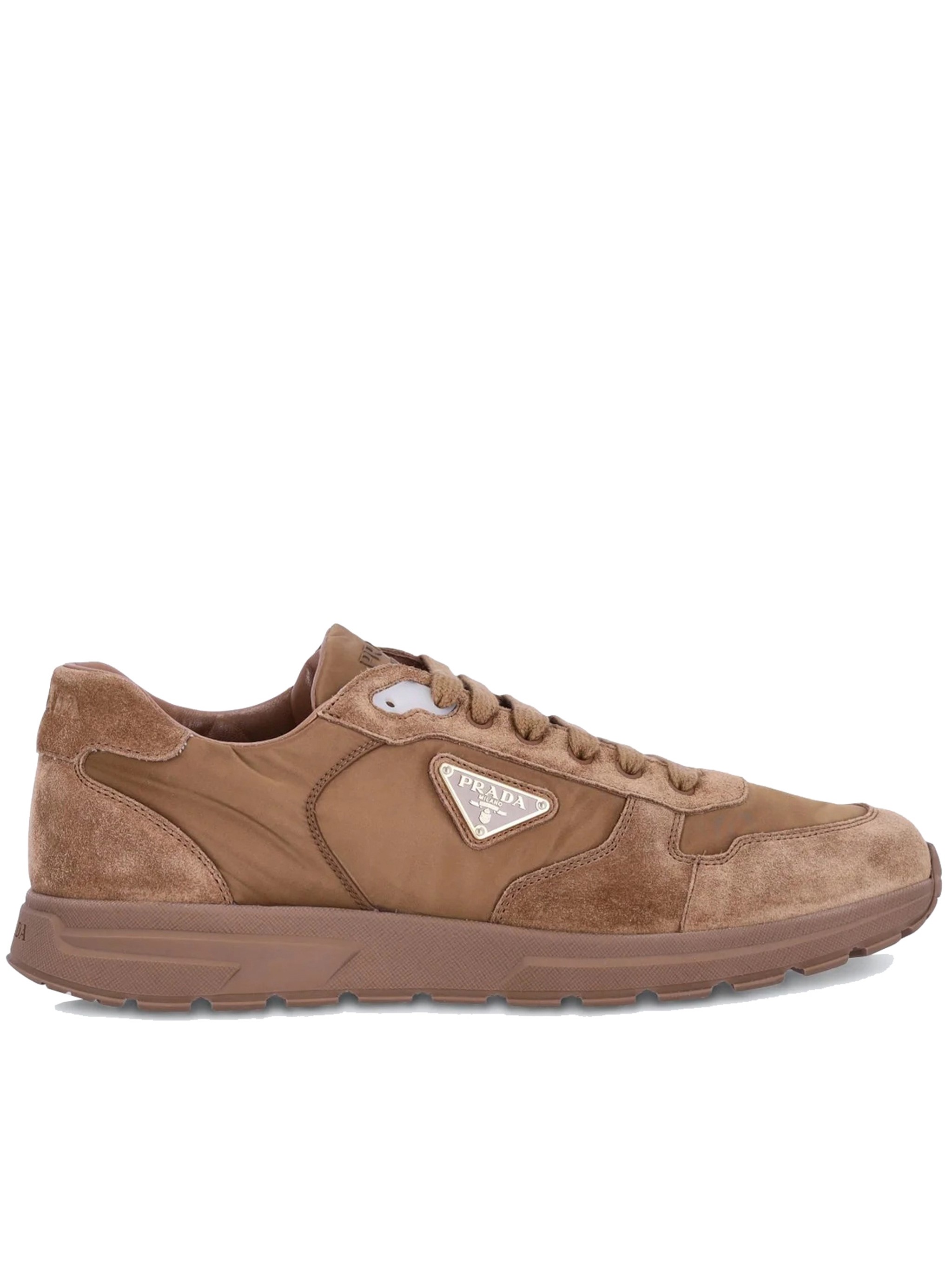 Prada Modern Low-top Sneakers Suede Panels In Brown