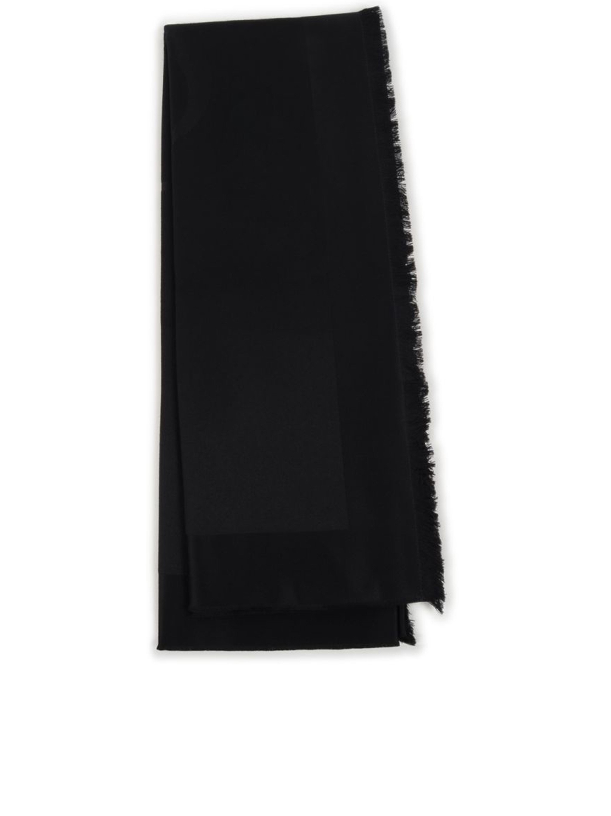 Saint Laurent Fringed Scarf In Black
