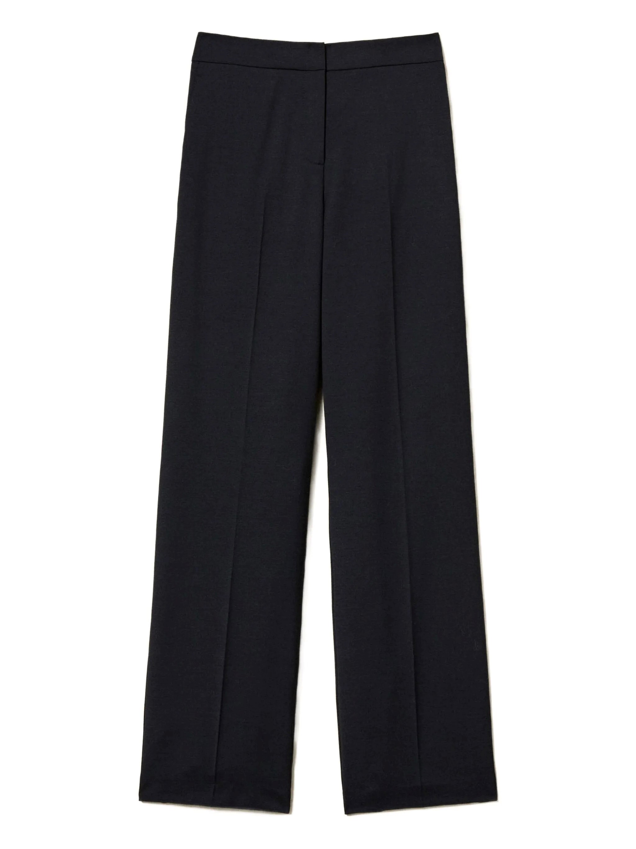 Twinset Wide-leg Side-pocket Trousers In Black