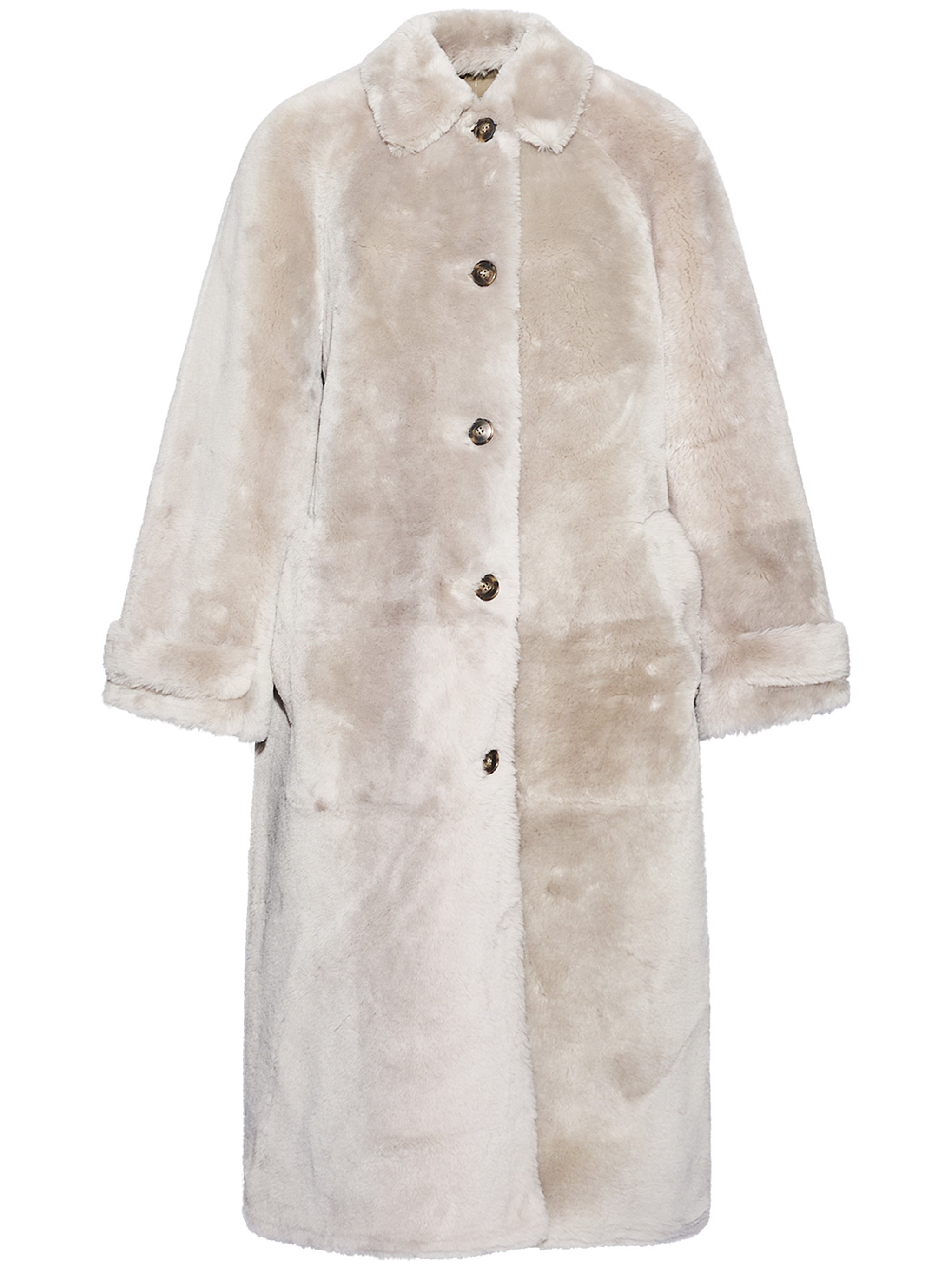 Yves Salomon Coat Merinos Ironed Lamb Clothing In Gray