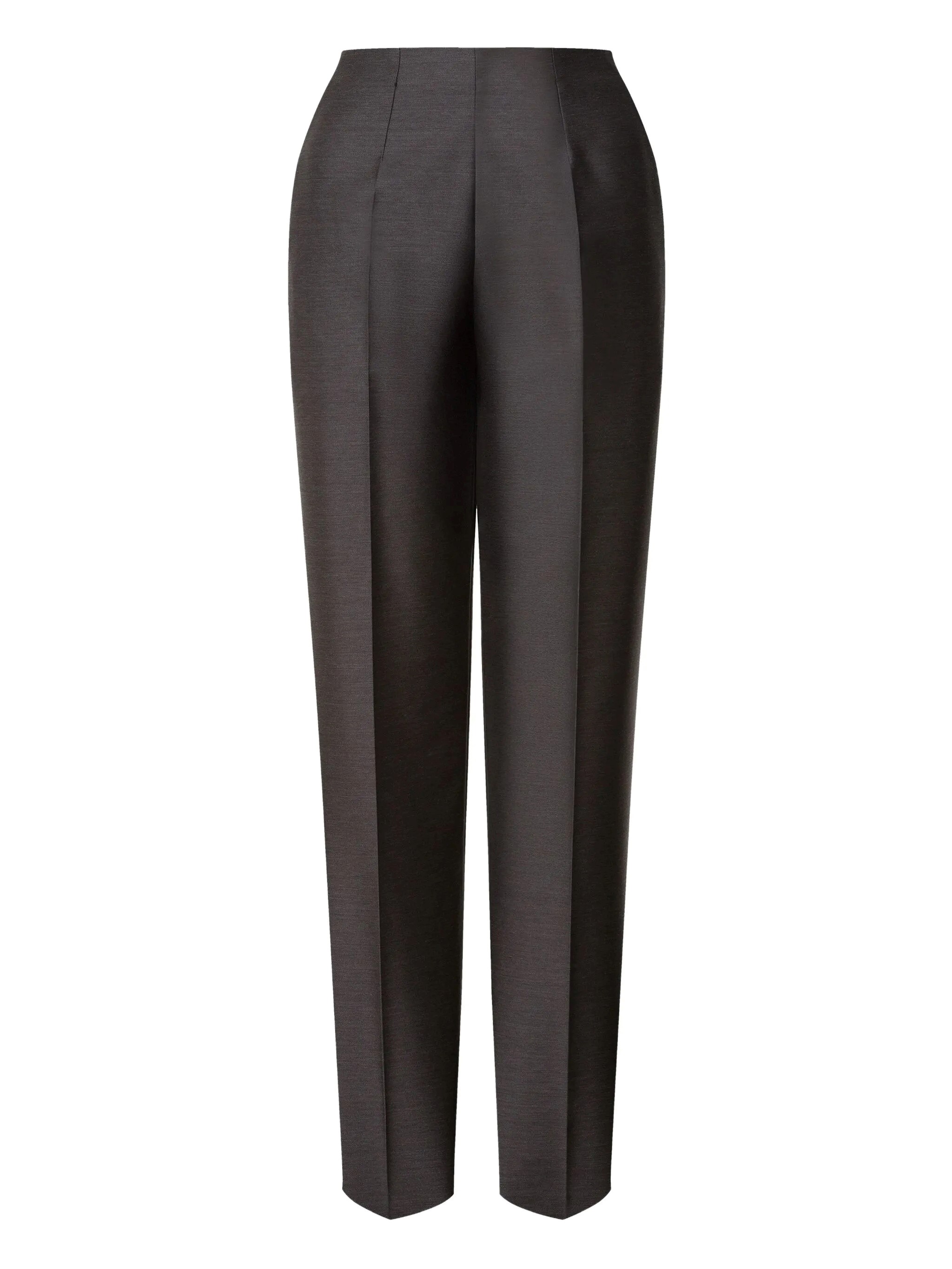 Alberta Ferretti Satin Trousers Embroidered Lapel In Black