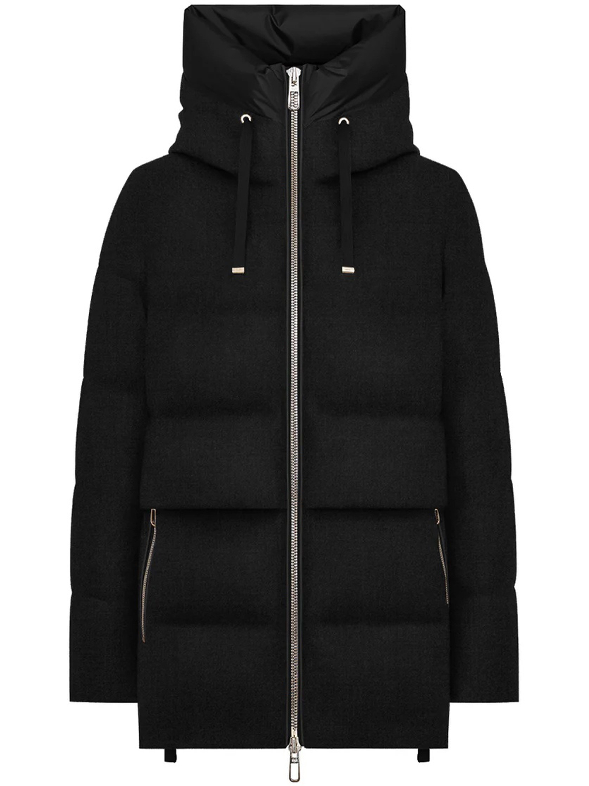 Duno Keiko Hooded Zip Puffer Jacket In Black