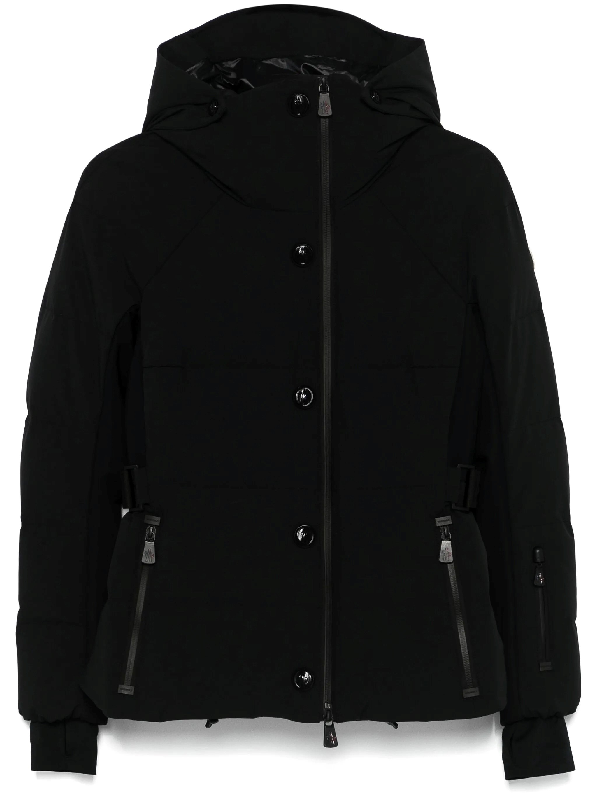 Moncler Guyane Hooded Down Ski Jacket In Black