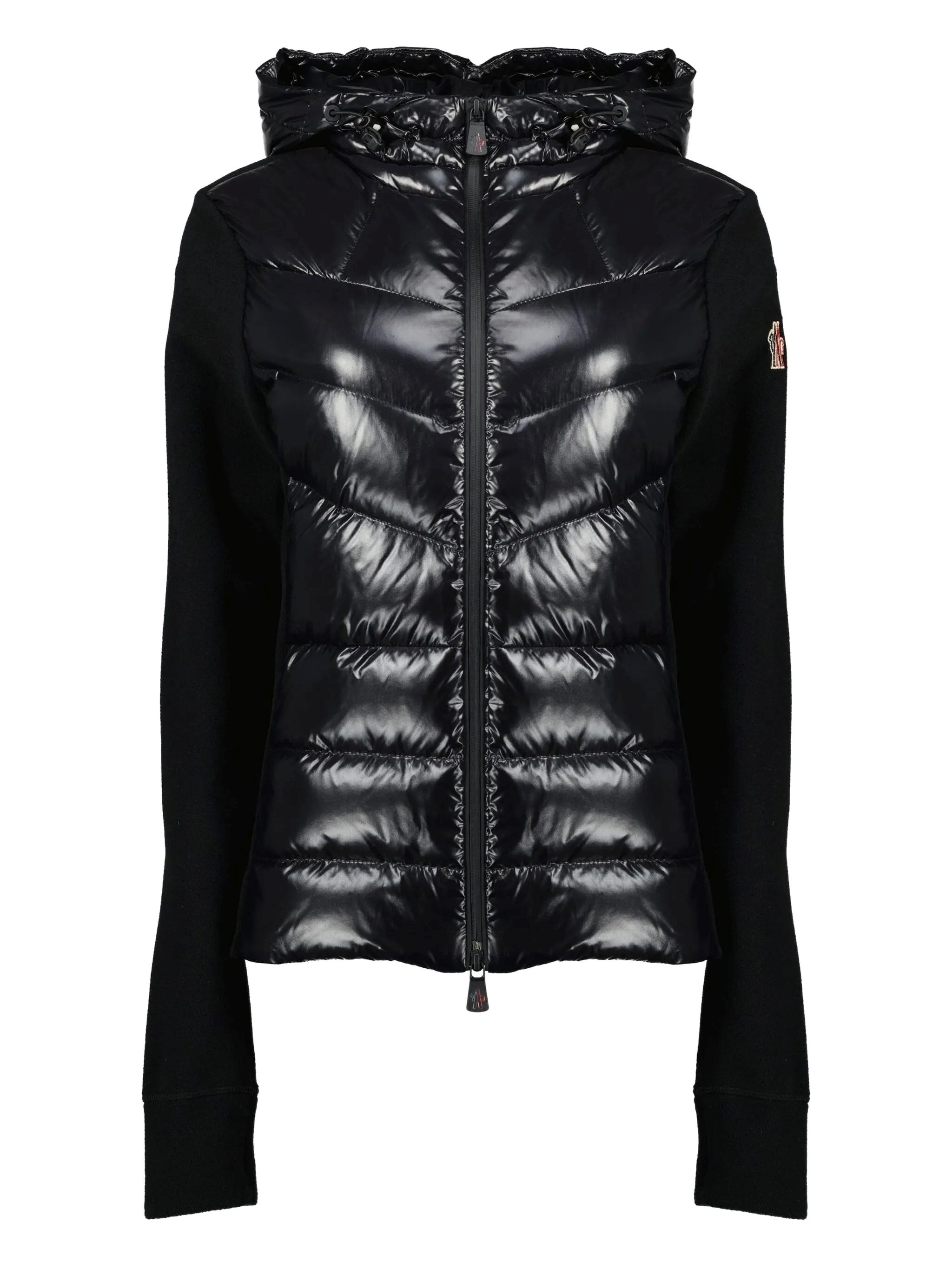 Moncler Zip Up Cardigan In Black