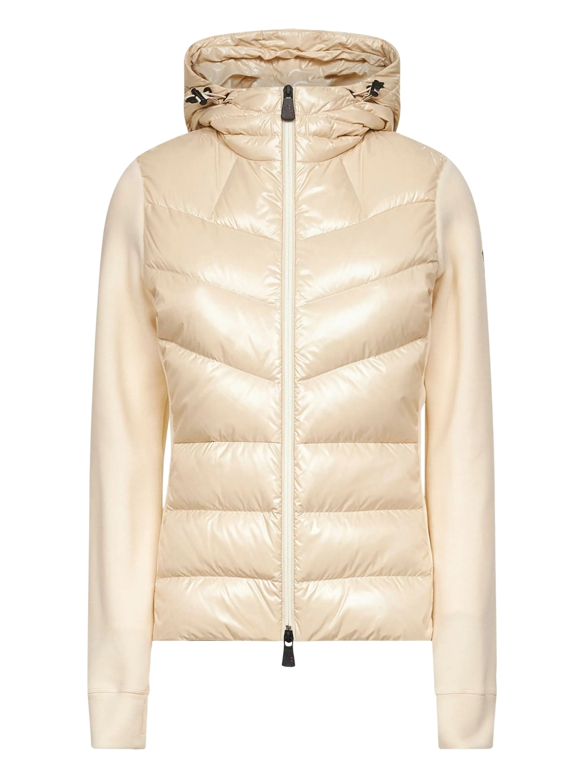 Moncler Ivory Zip-up Hooded Padded Cardigan In White