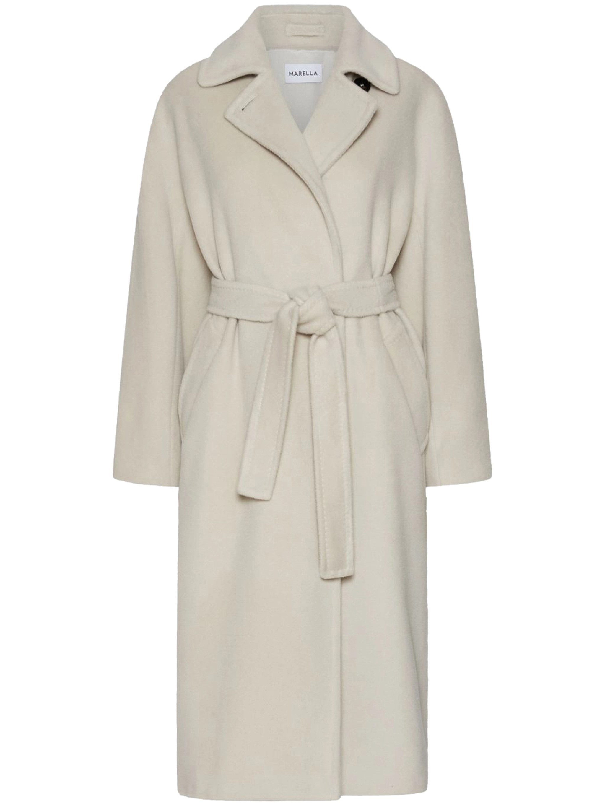 Marella Double-breasted Beaver Cloth Coat In Neutral