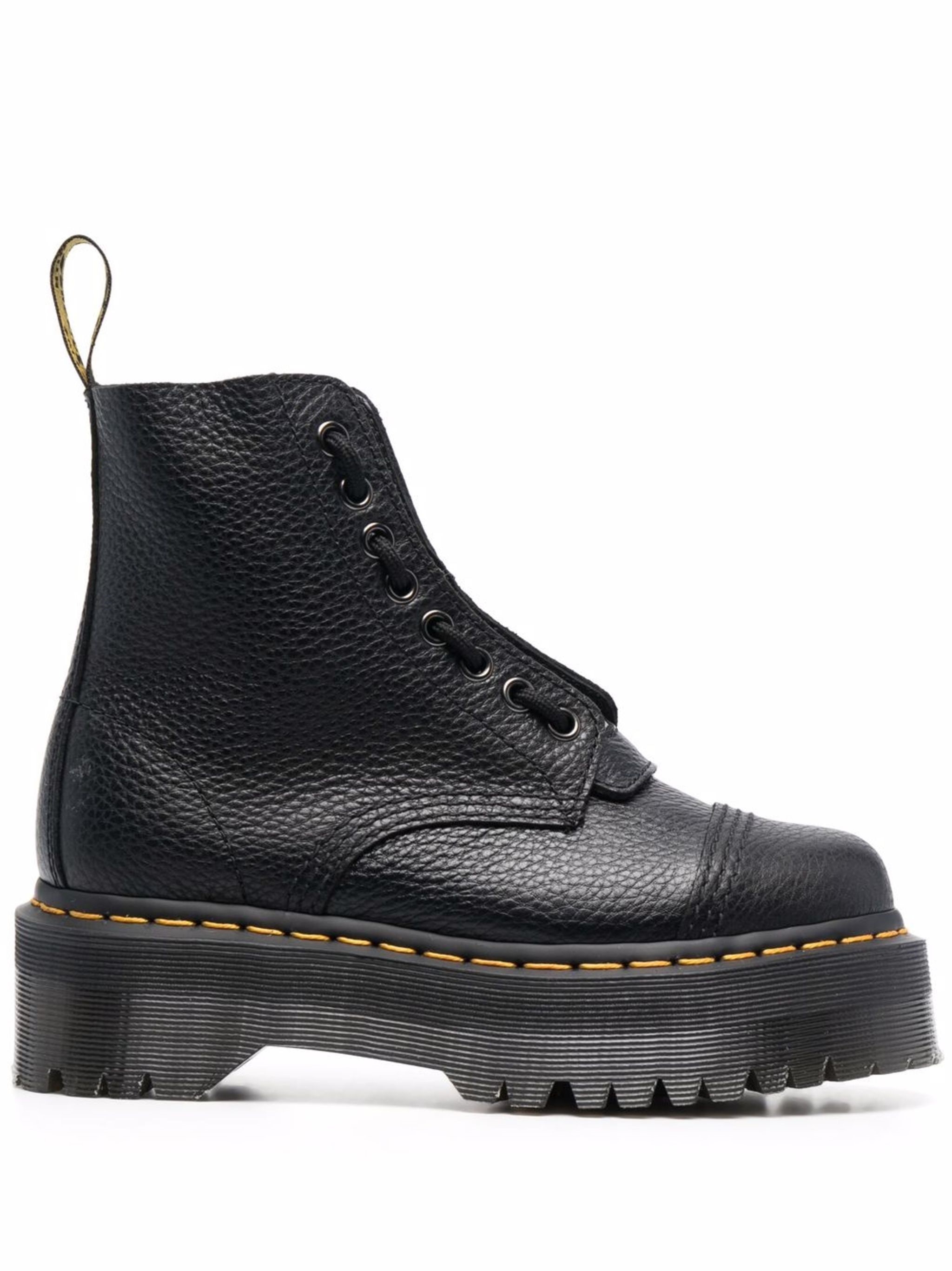 Dr. Martens Sinclair Platform Boots In Tumbled Nappa In Black
