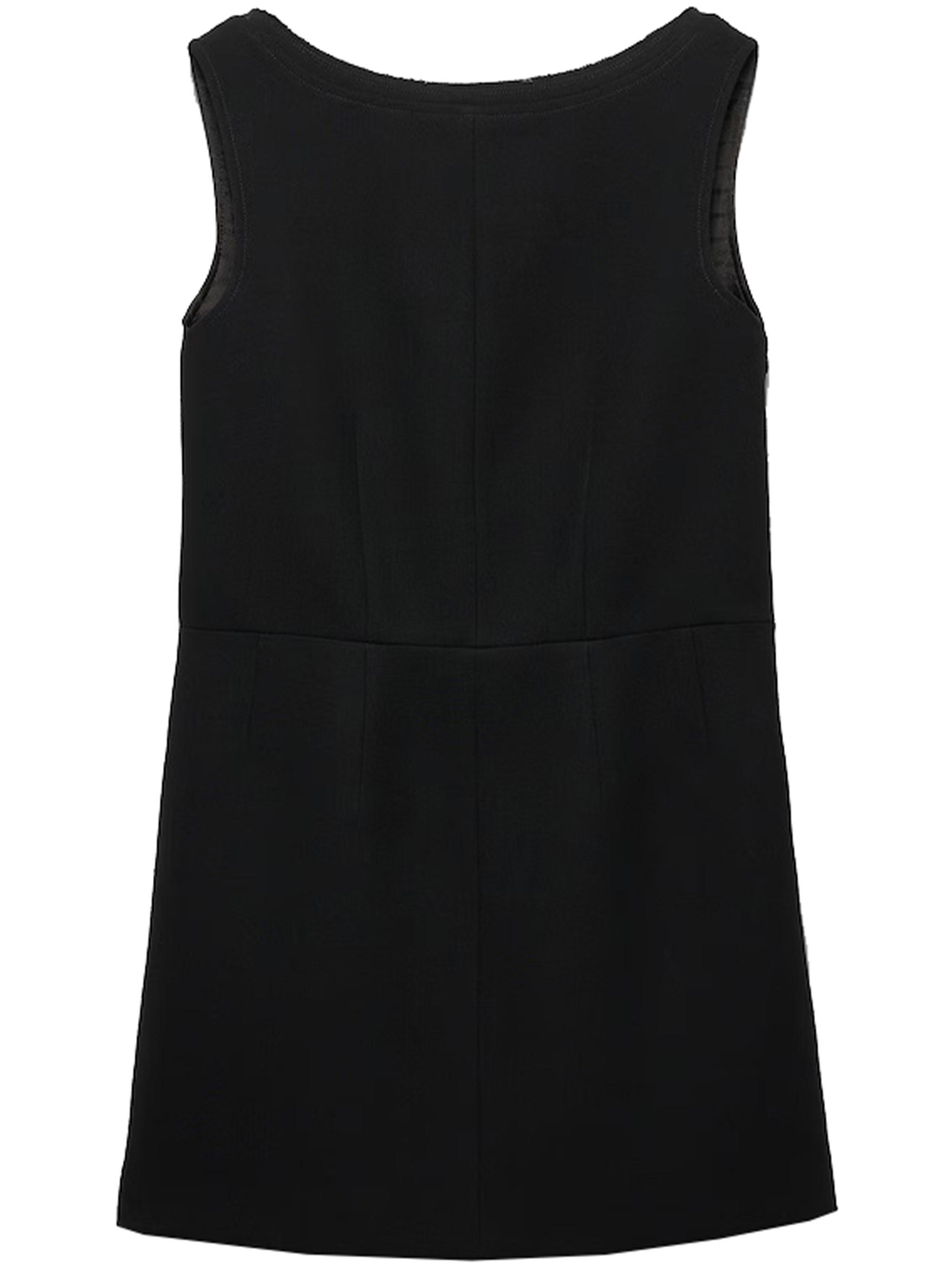 Prada Chic Sleeveless Dress Fur Collar In Black