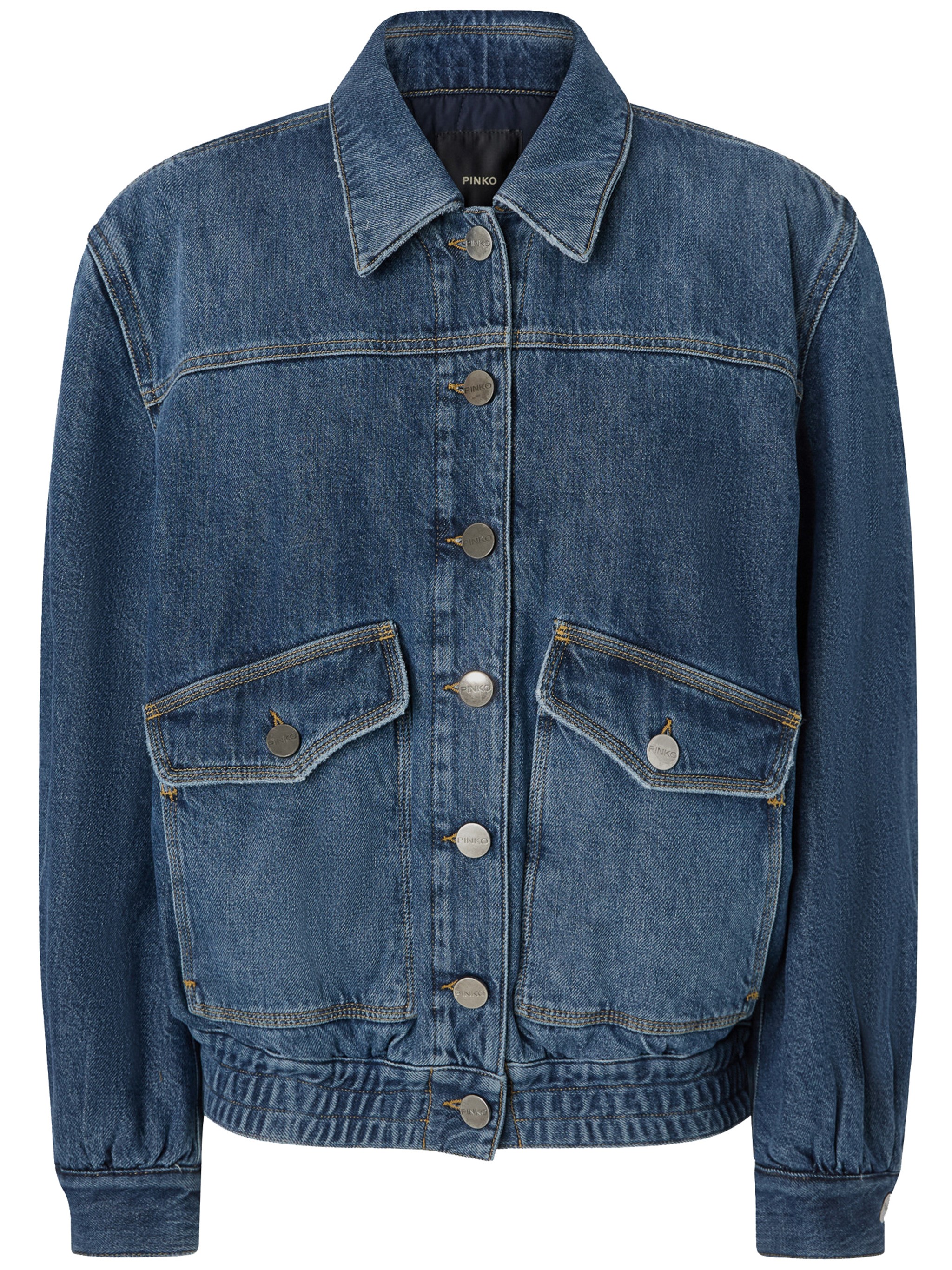 Pinko Pocket-embellished Denim Jacket In Blue