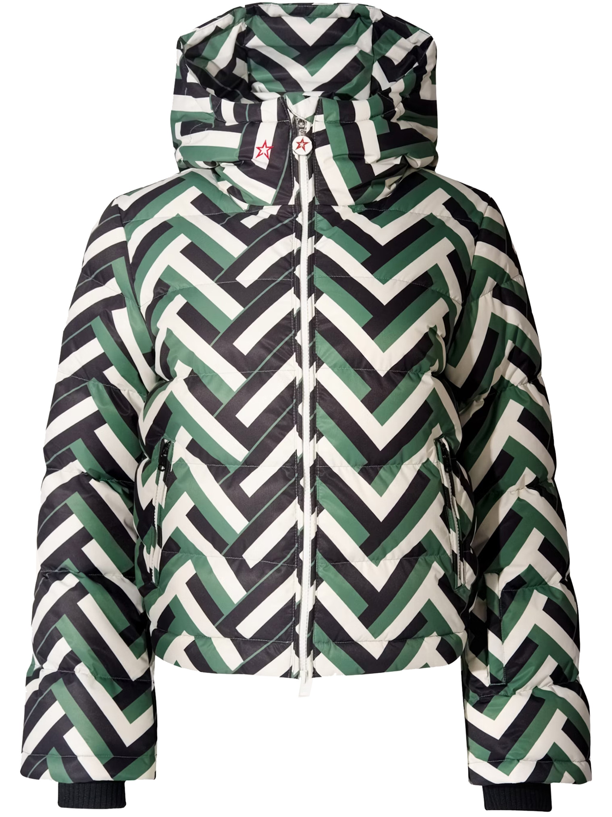 Perfect Moment Polar Flare Iii Printed Down Ski Jacket In Green