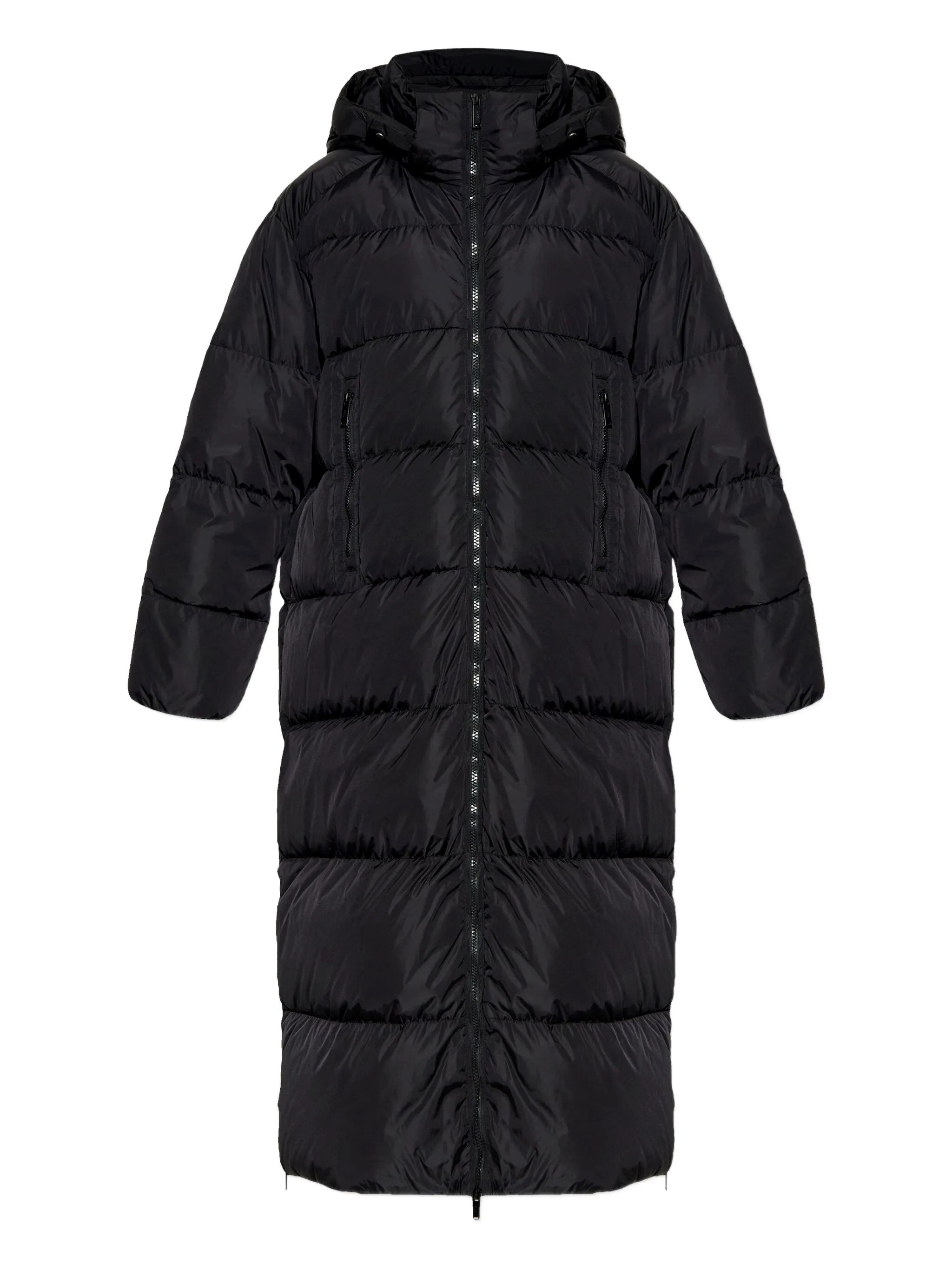 Add Zip-fastening Ped Coat In Black