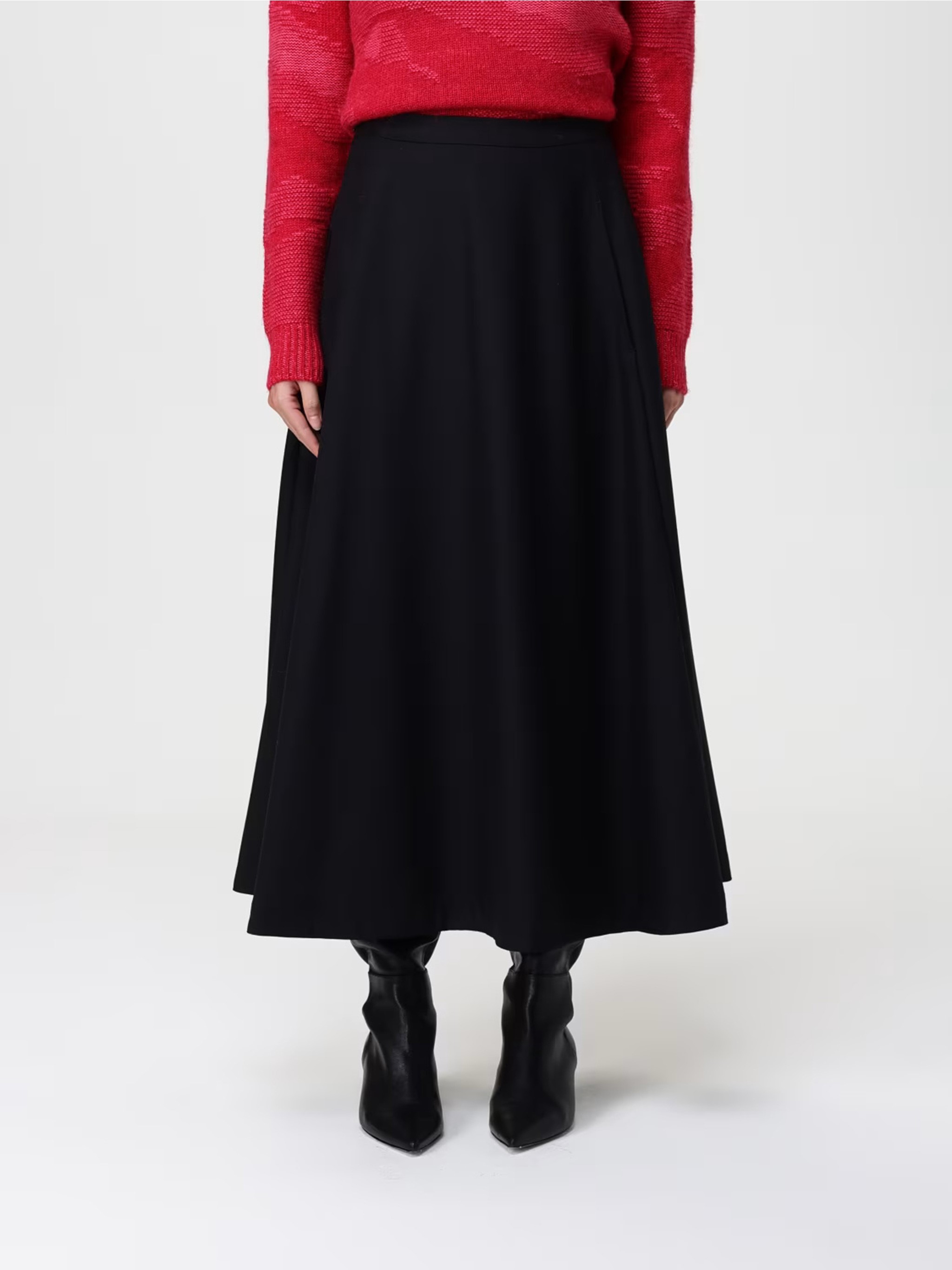 Add A-line Midi Skirt In Black