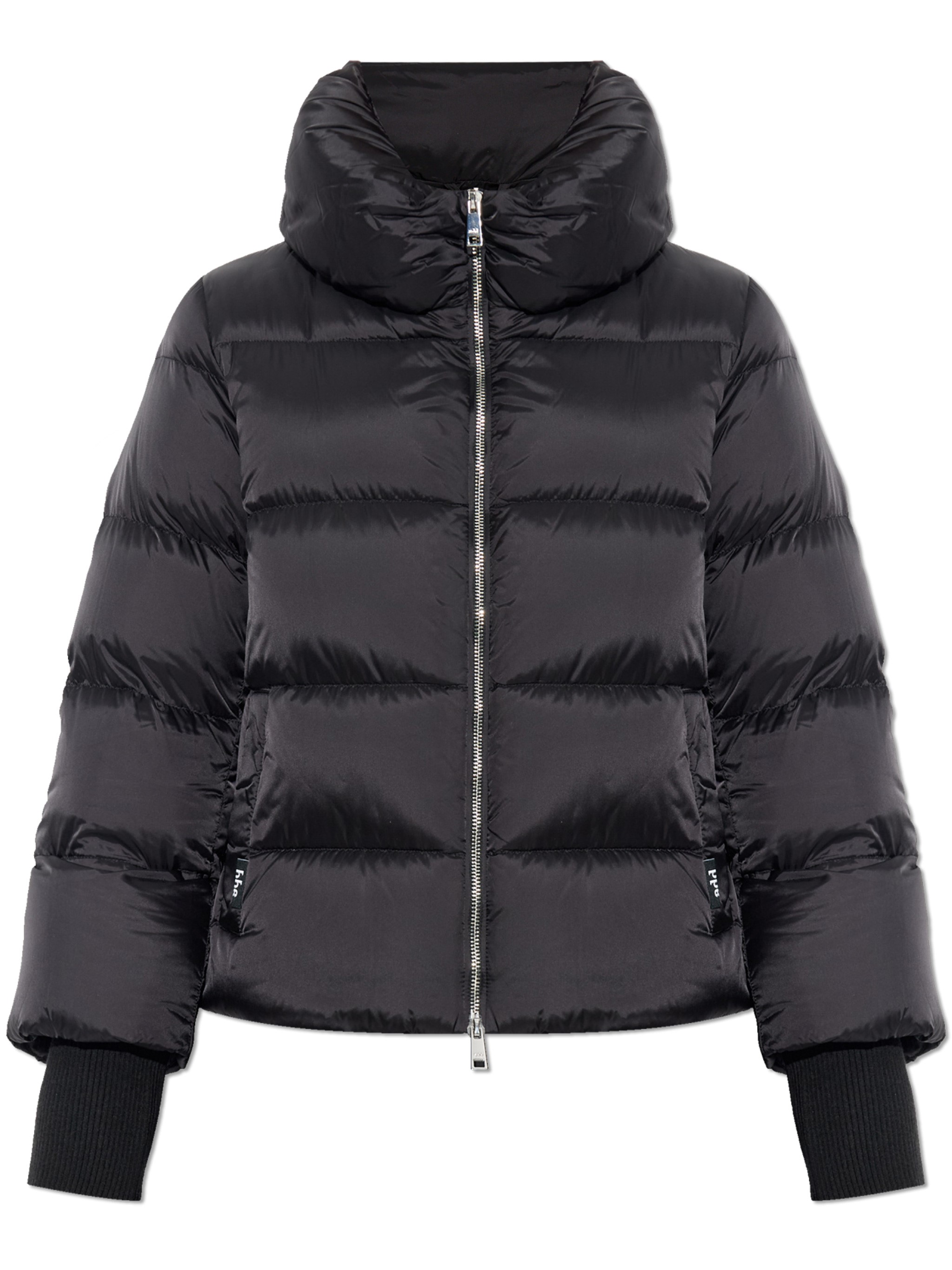 Add Funnel-neck Zip-fastening Puffer Jacket In Black