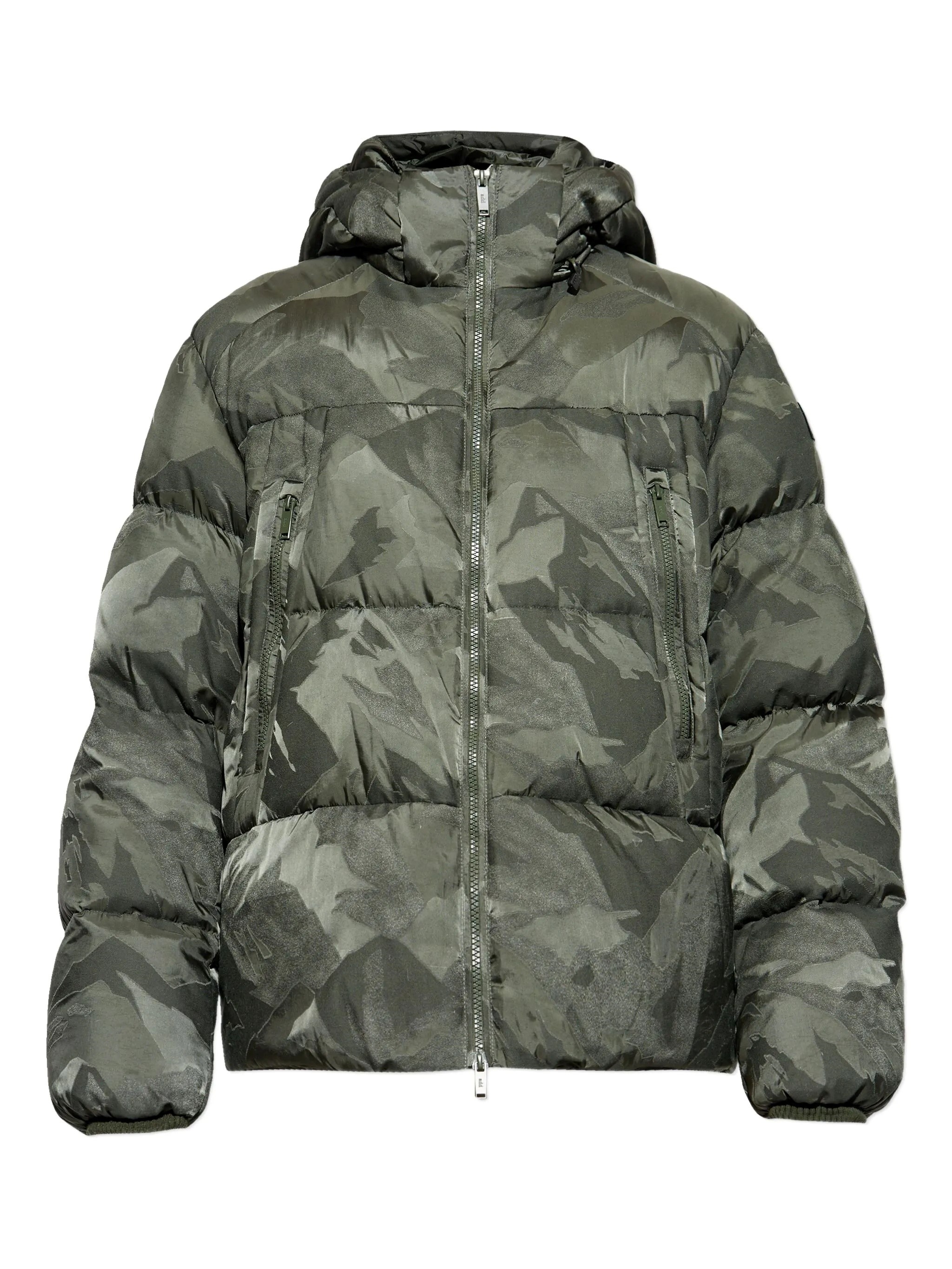 Add Camouflage-pattern Hooded Jacket In Green