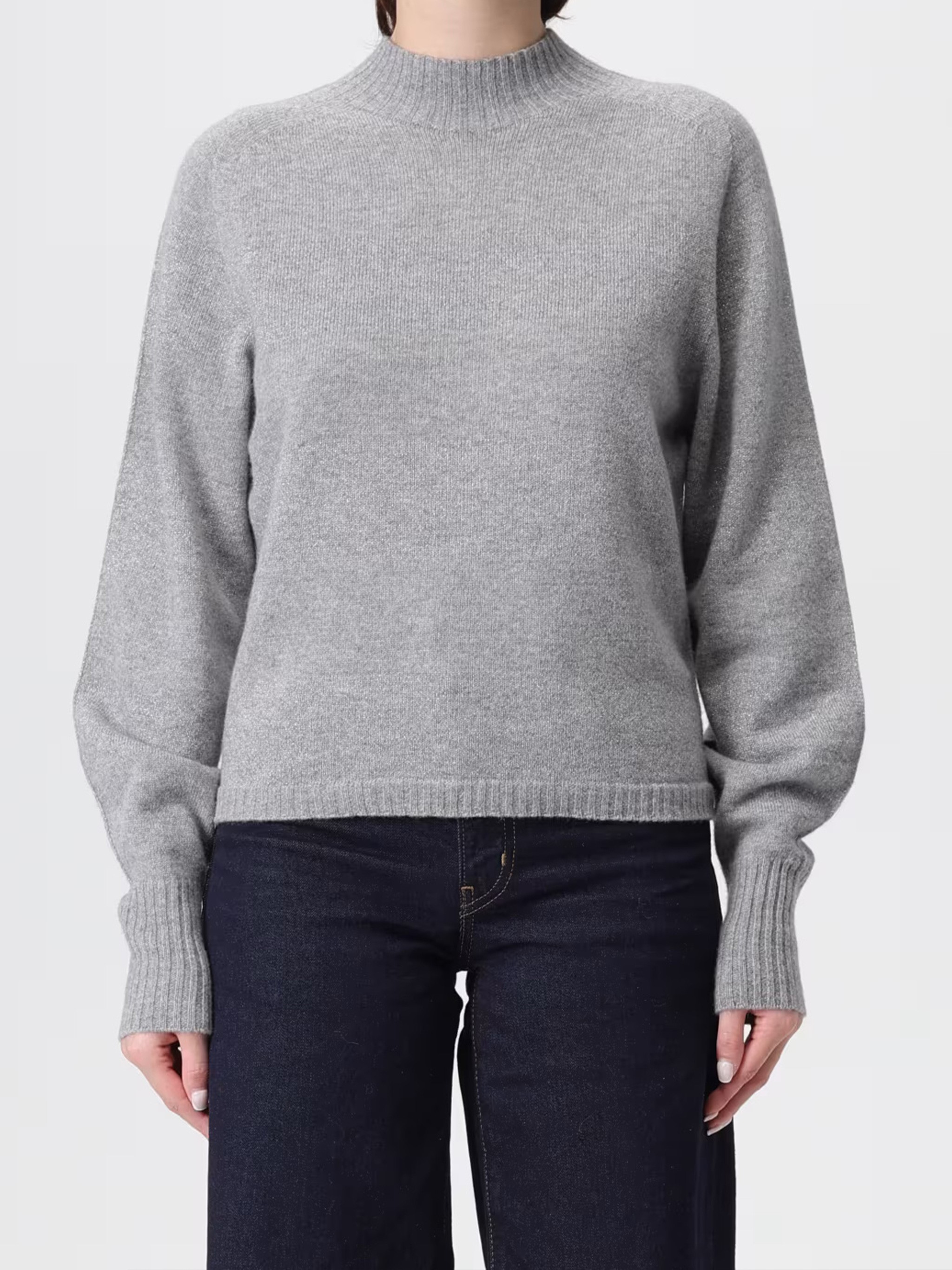 Twinset Mock-neck Sweater In Gray