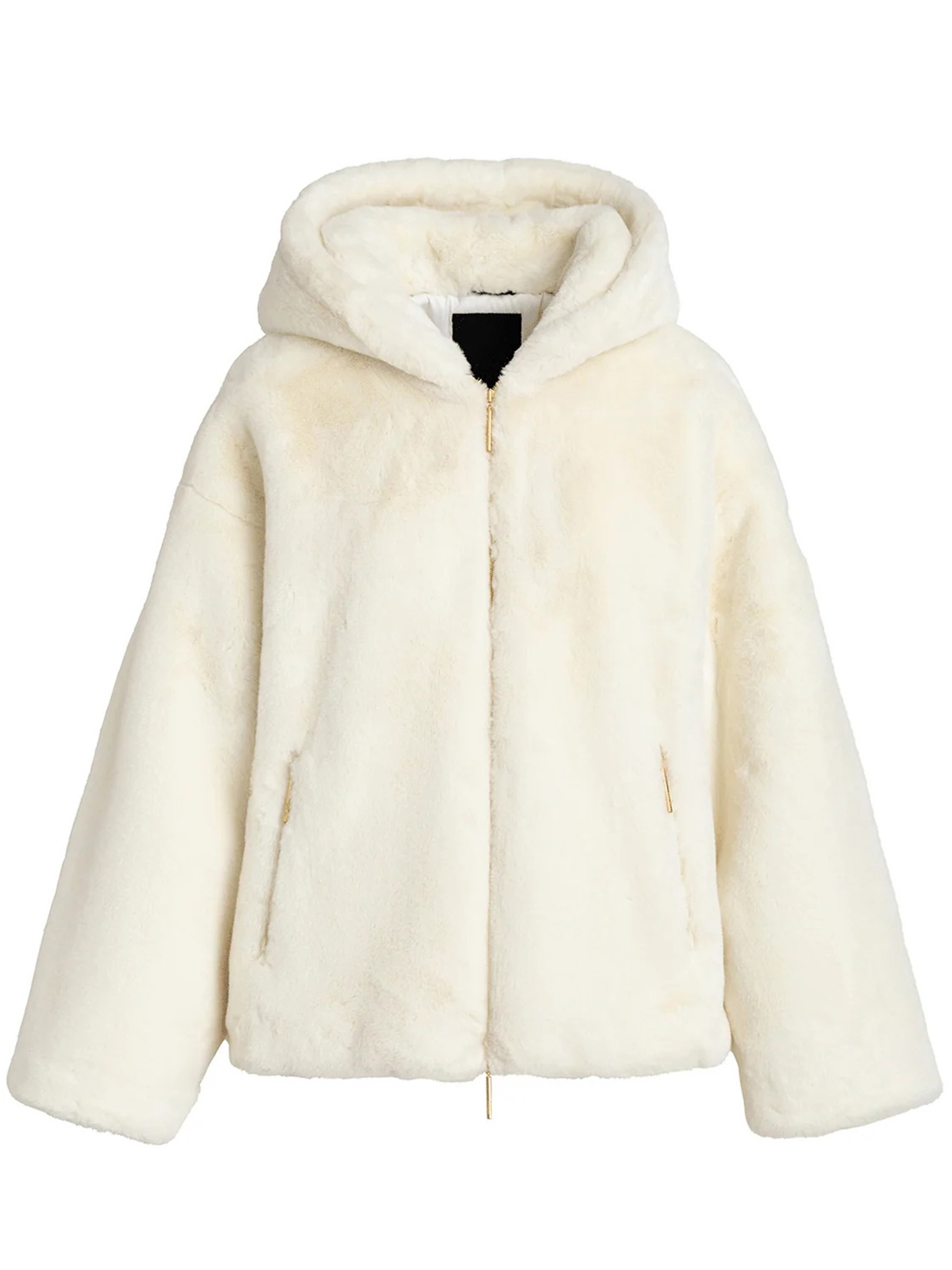 Tatras Yumola White Jacket With Drawstring Hood And Logo Patch On The Sleeve In Ecofur Woman In Neutral