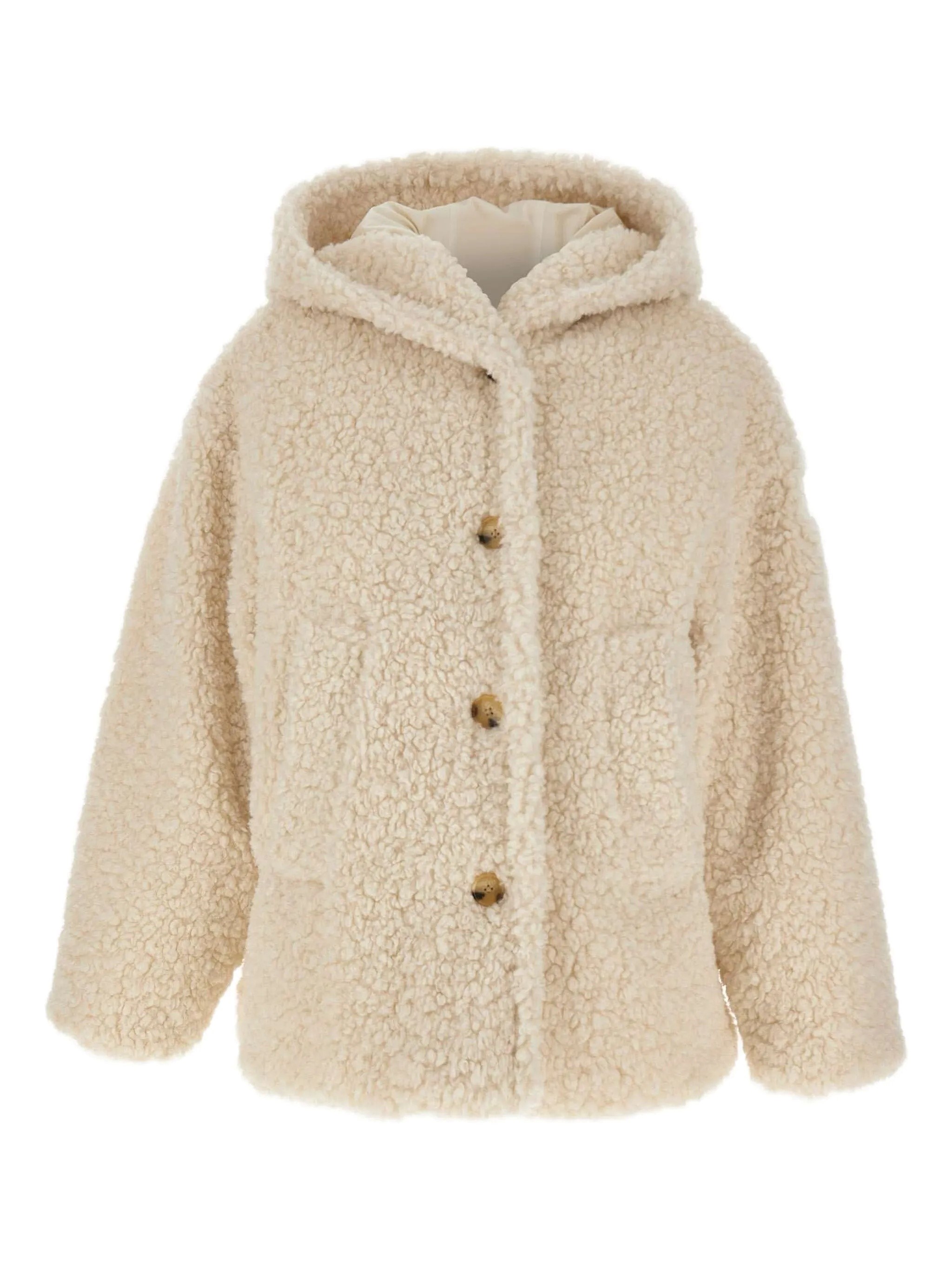 Tatras Hooded Faux Fur Coat In Neutral