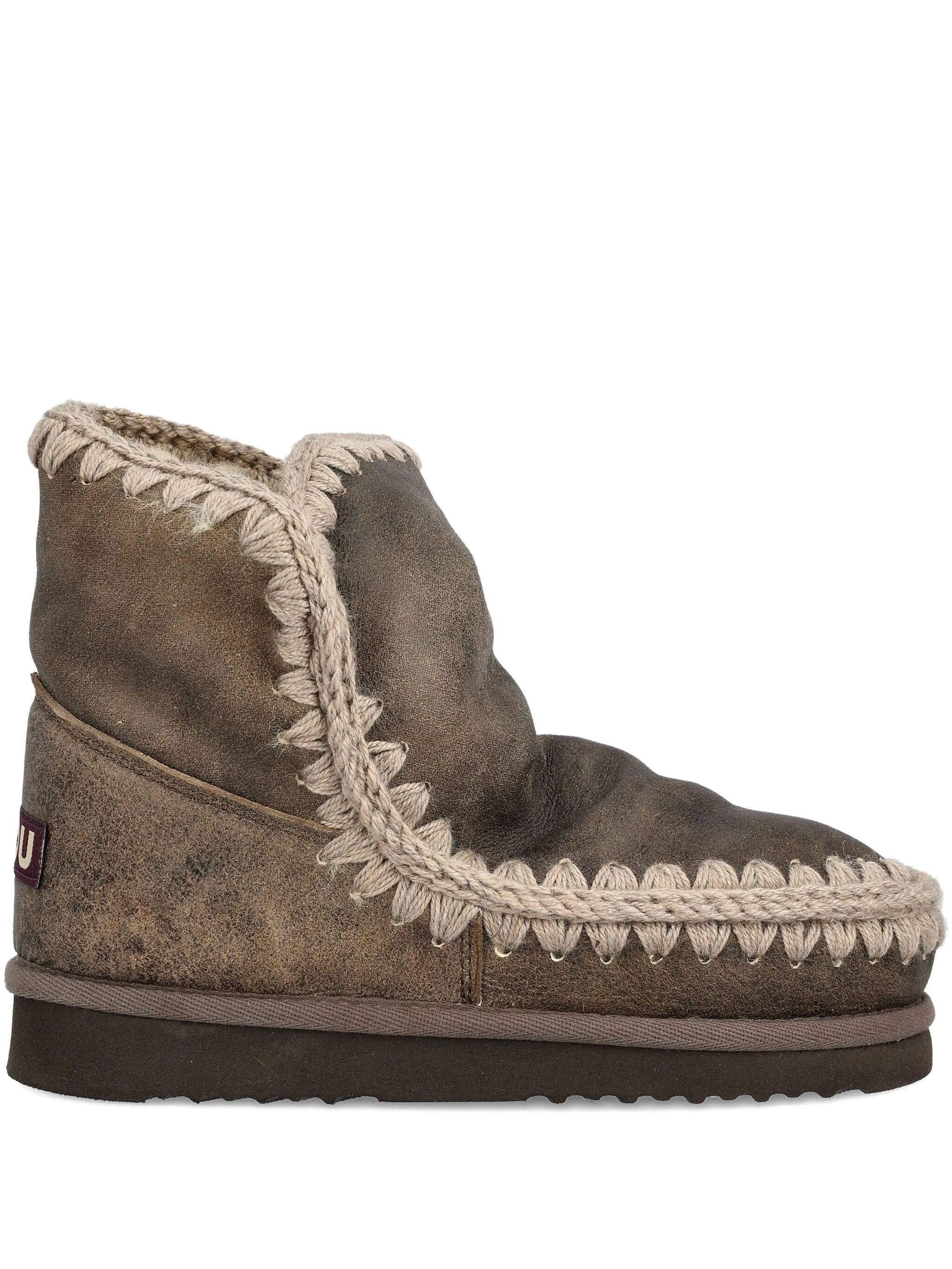 Mou Crochet-trim Boots In Brown