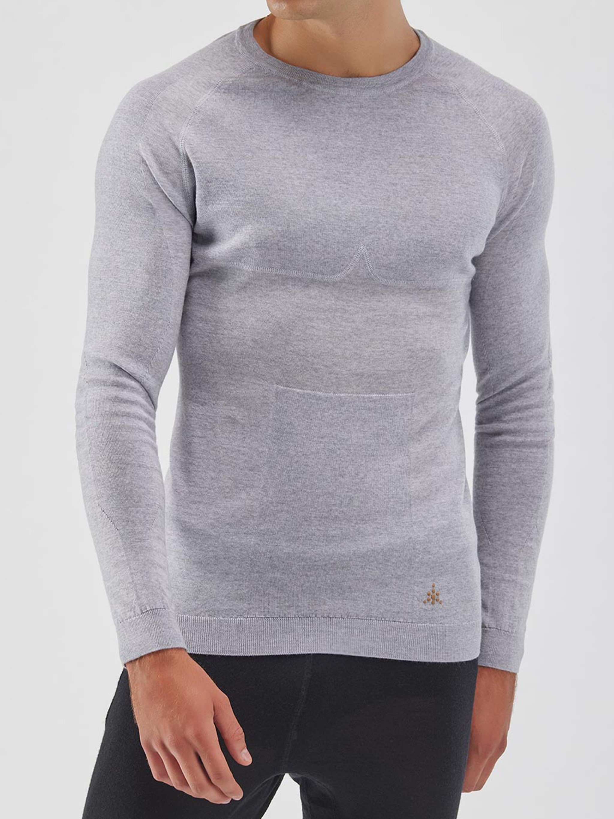 Bioma Long Sleeve Crew Neck Base Layer No Seams In Gray