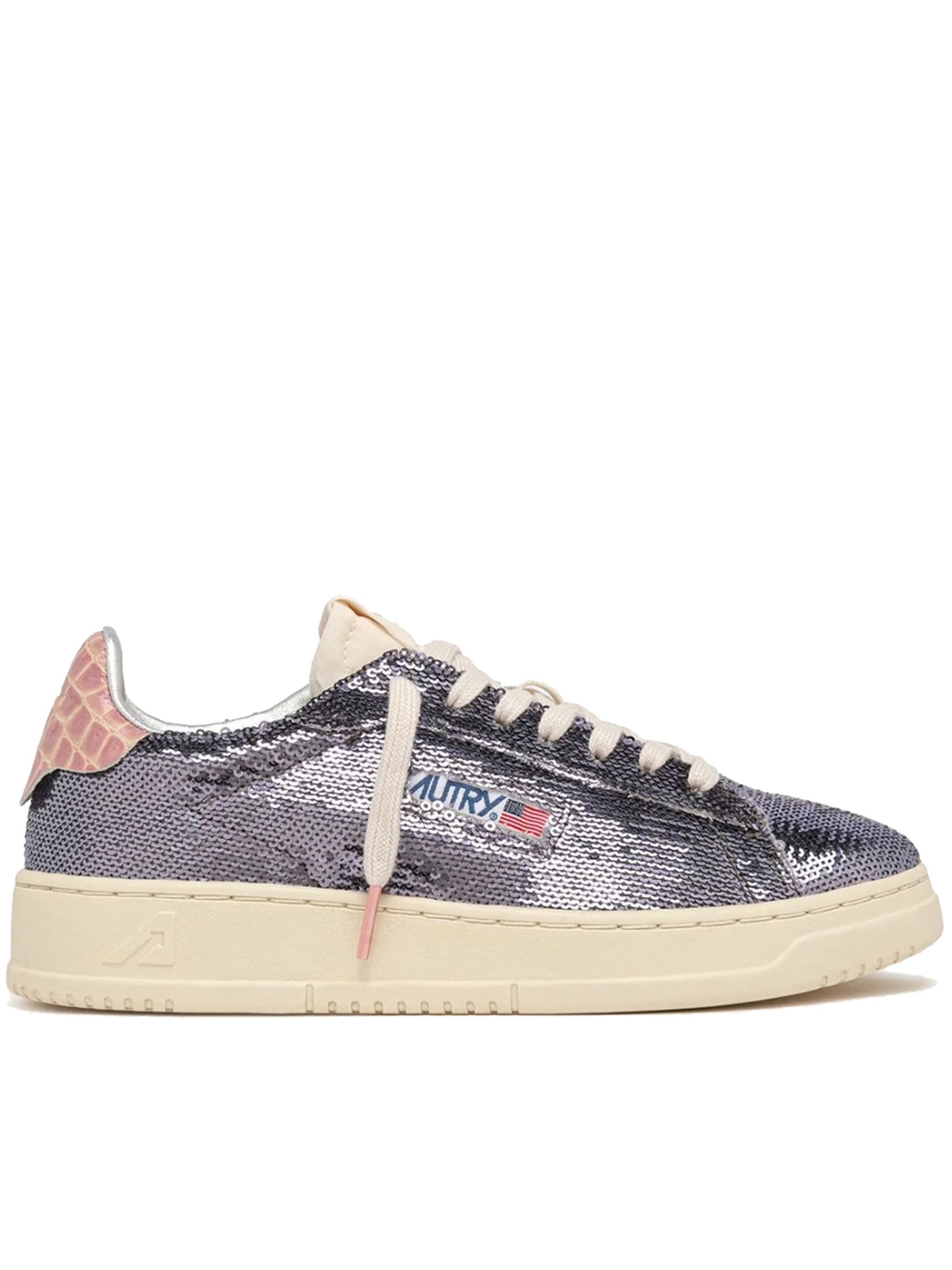 Autry "dallas Low Sparkling" Sneaker In Gray