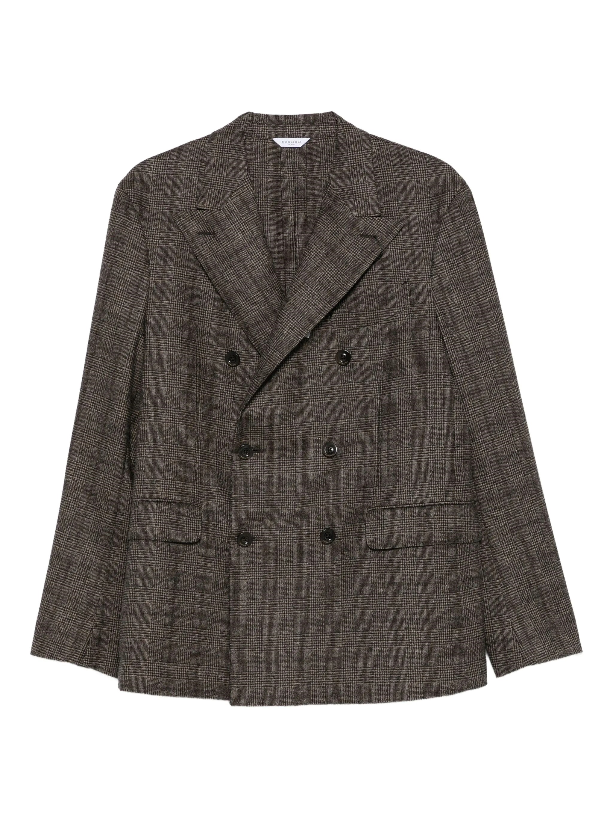 Boglioli Double-breasted Blazer In Brown