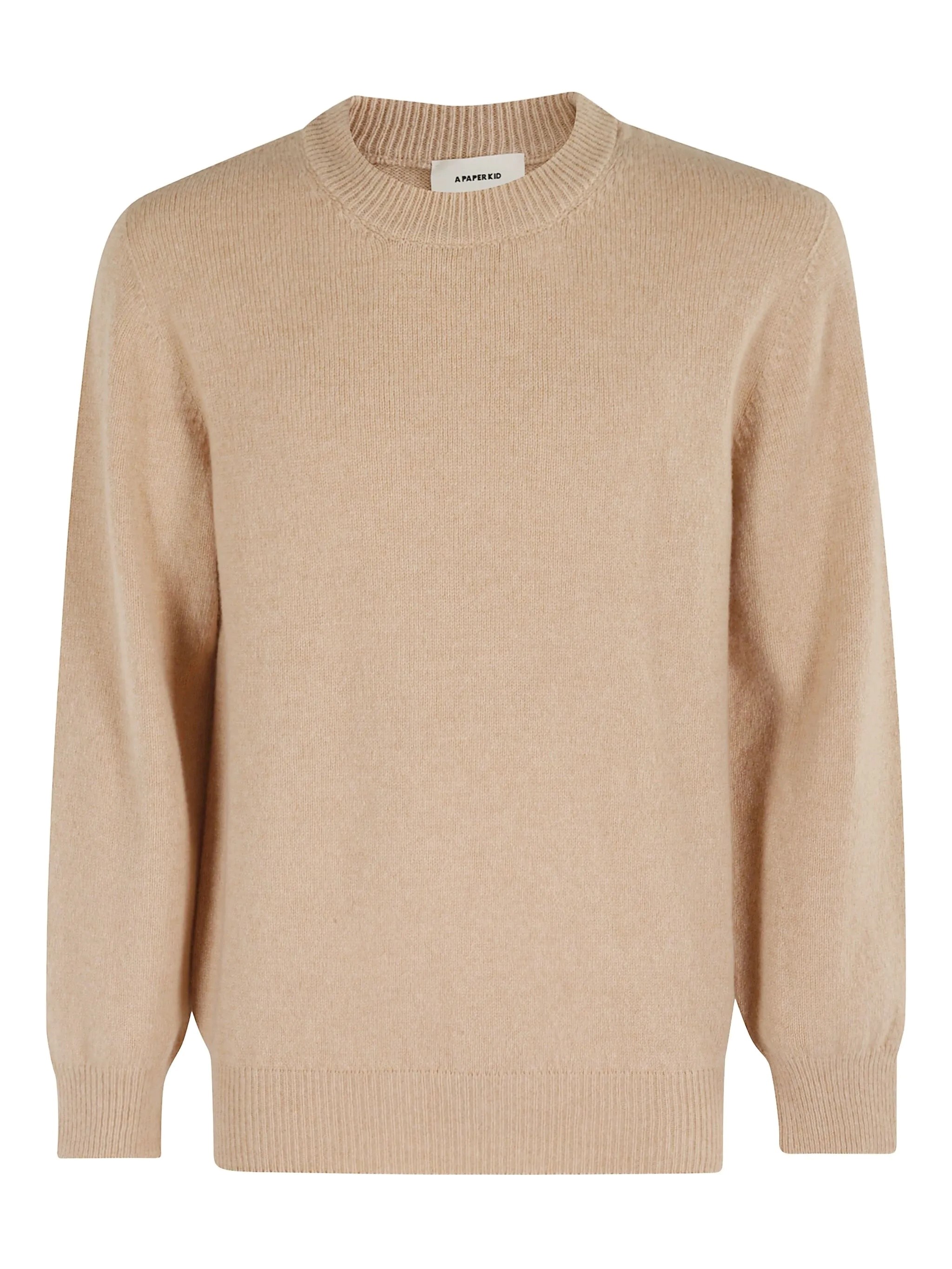 A Paper Kid Knitted Crew Neck Clothing In Brown