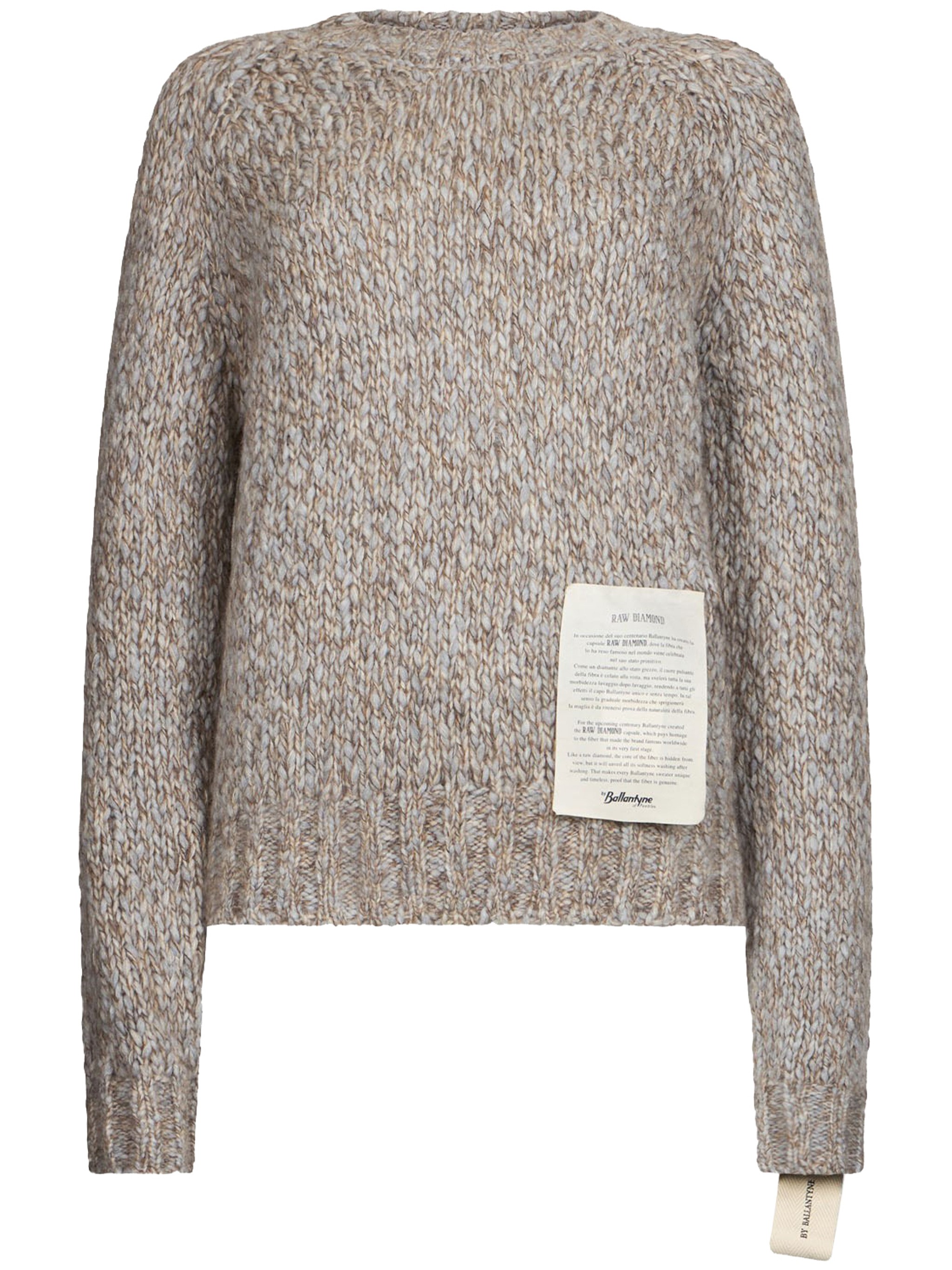 Ballantyne Textured Knit Pullover With Ribbed Cuffs And Hem In Multi