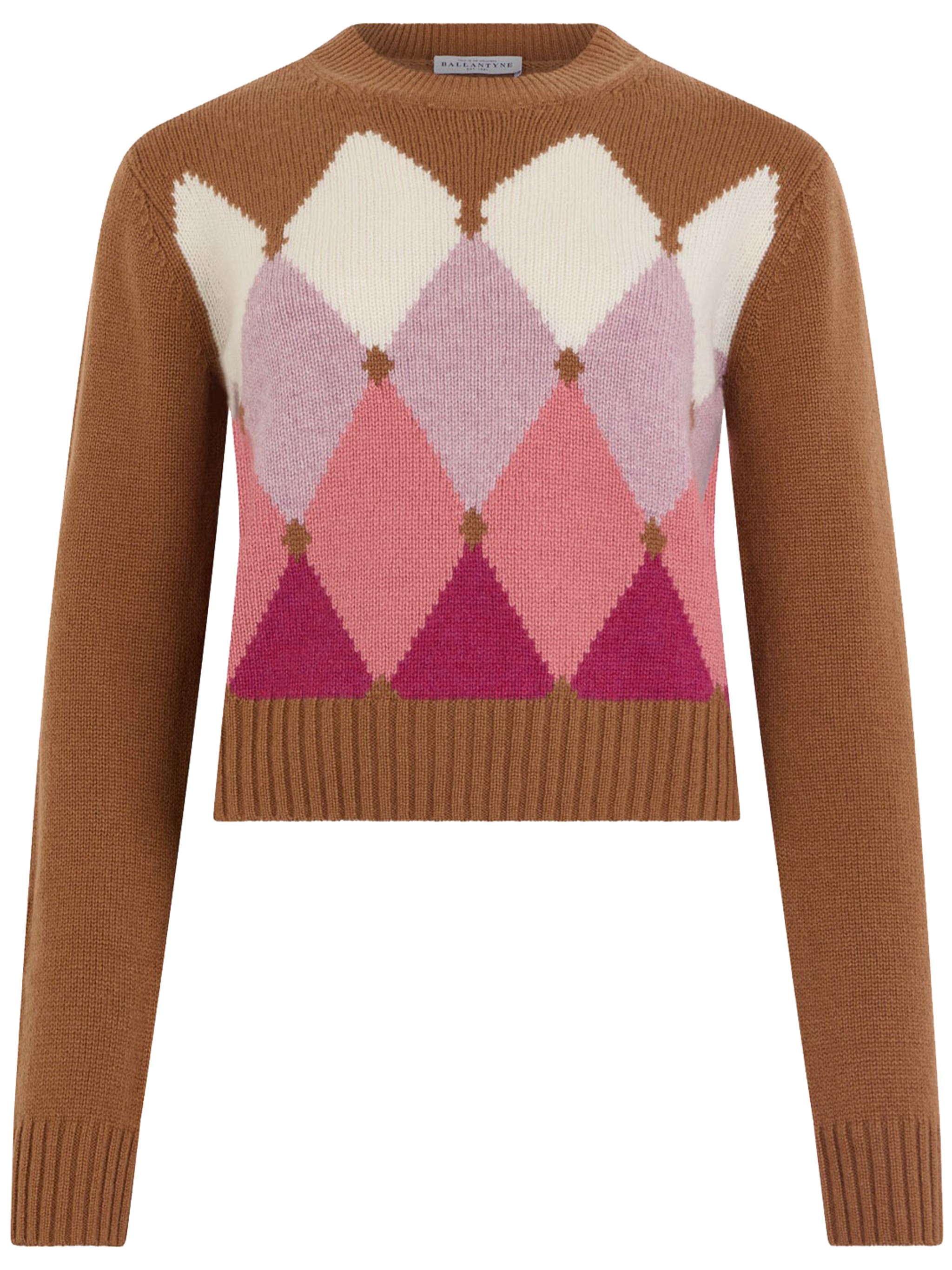 Ballantyne Argyle Pattern Knitwear Long Sleeve Sweater In Brown