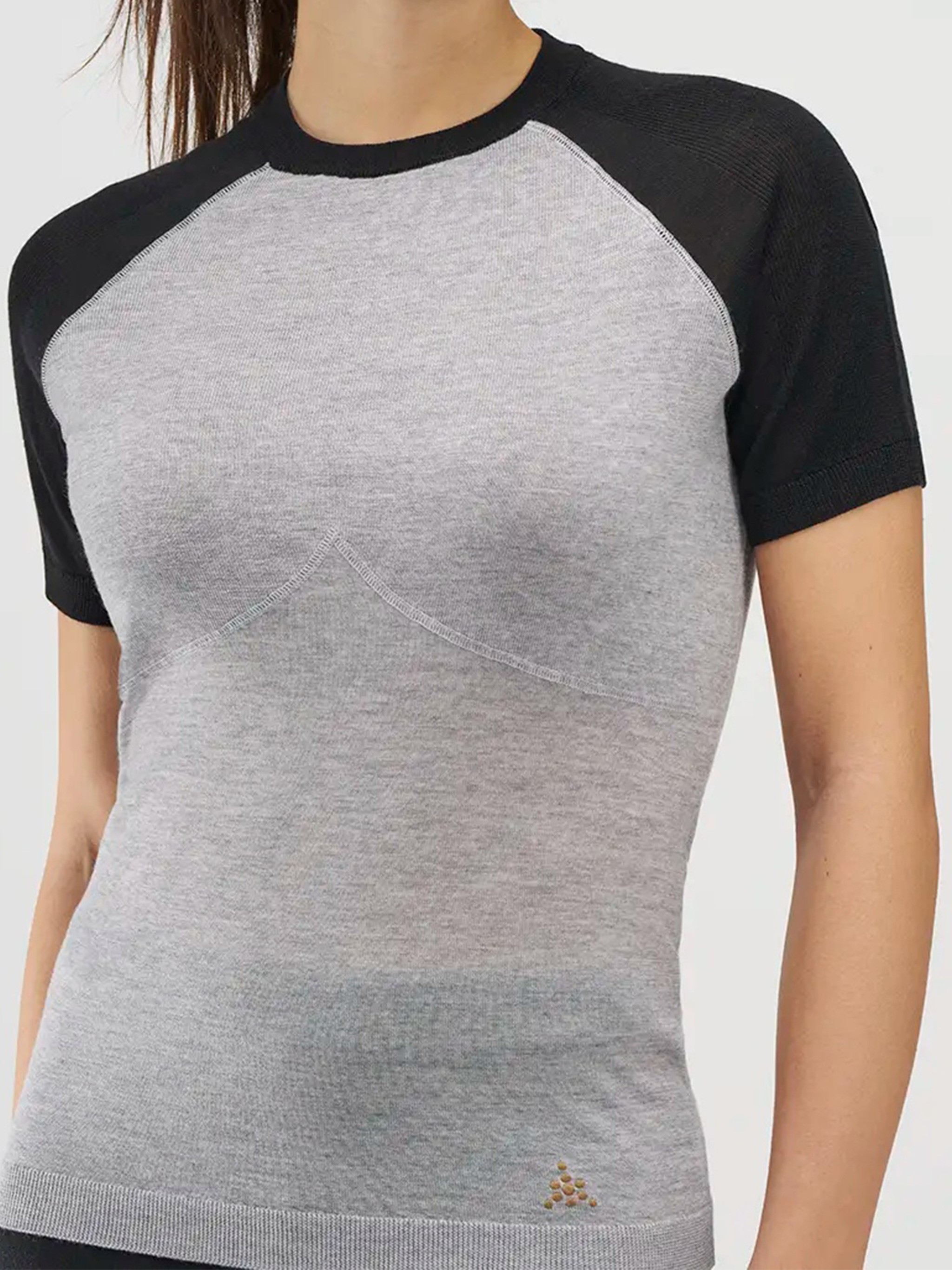 Bioma Crew Neck Base Layer Short Sleeve In Gray