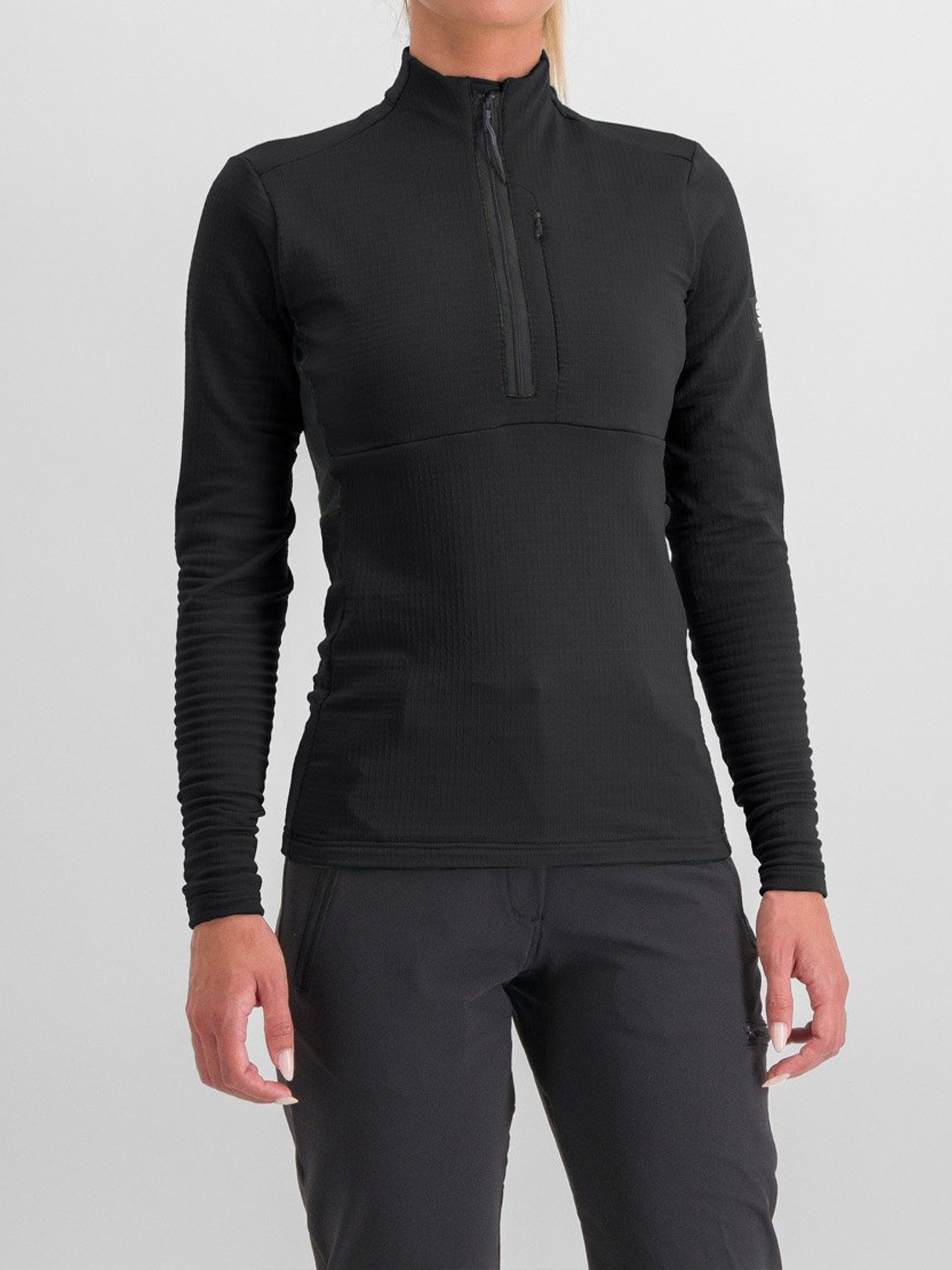 Sportful Zip-up Performance Top In Black