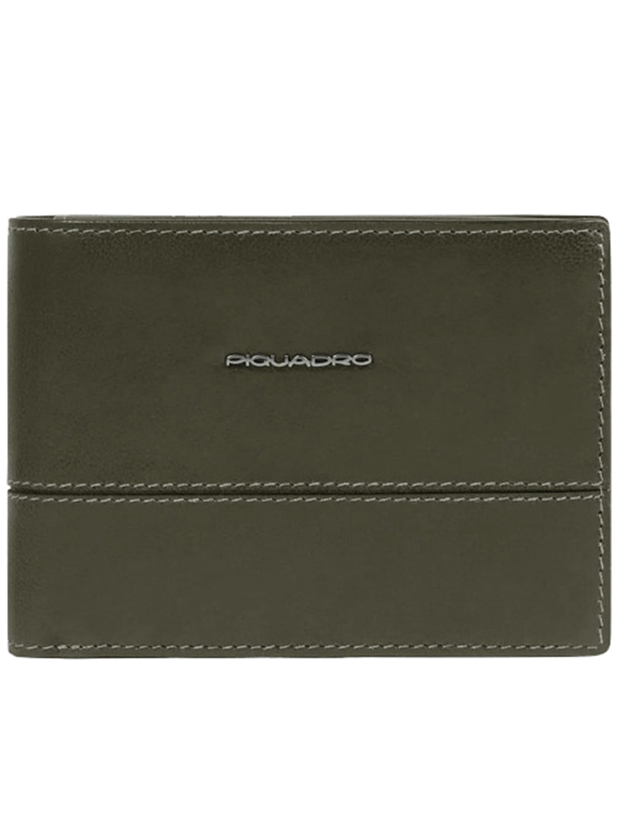 Piquadro Logo-plaque Wallet In Green