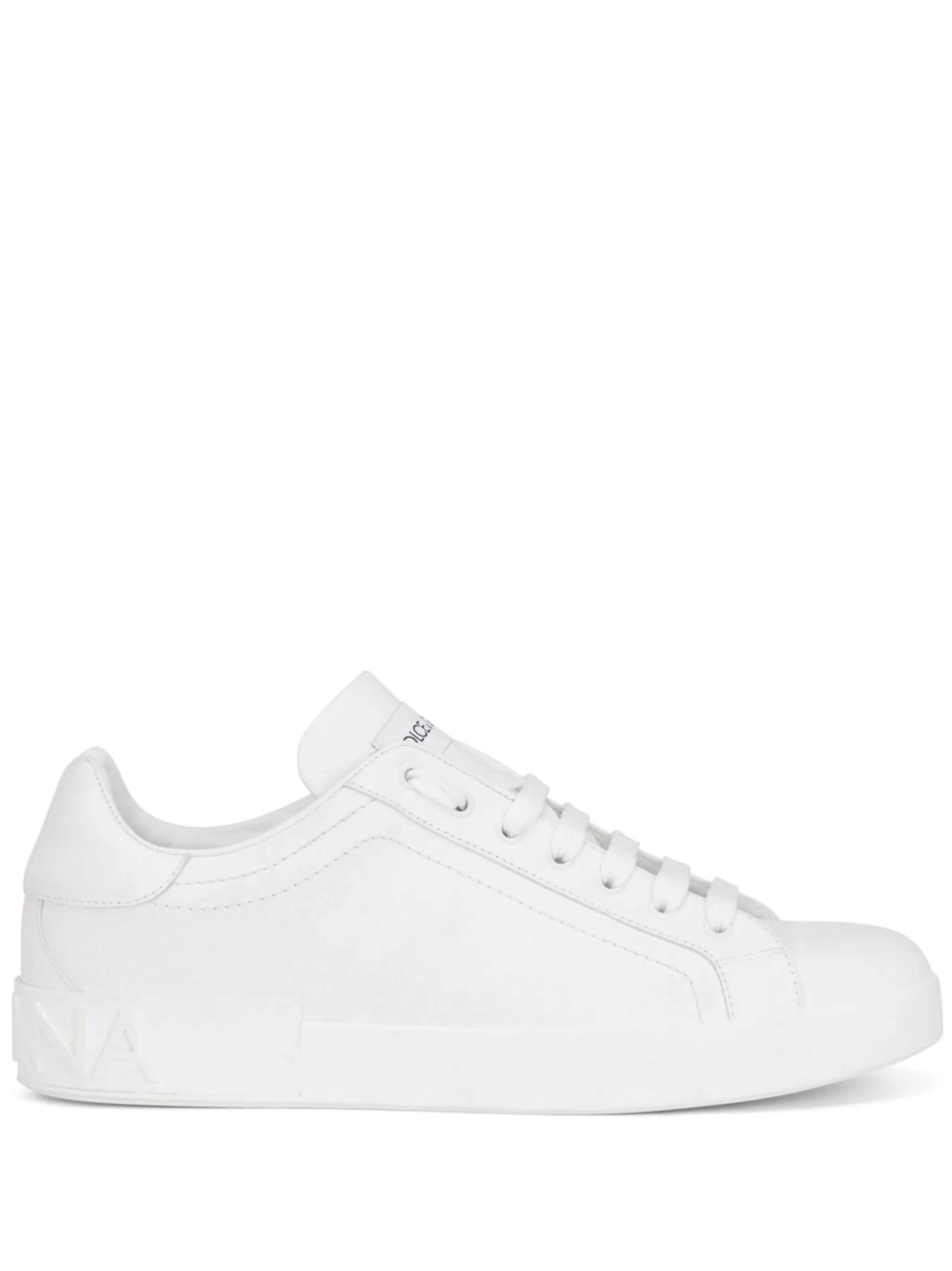 Dolce & Gabbana Portofino Light White Sneakers With Logo Patch On The Tongue And Tonal Logo Lettering On The Heel In In White