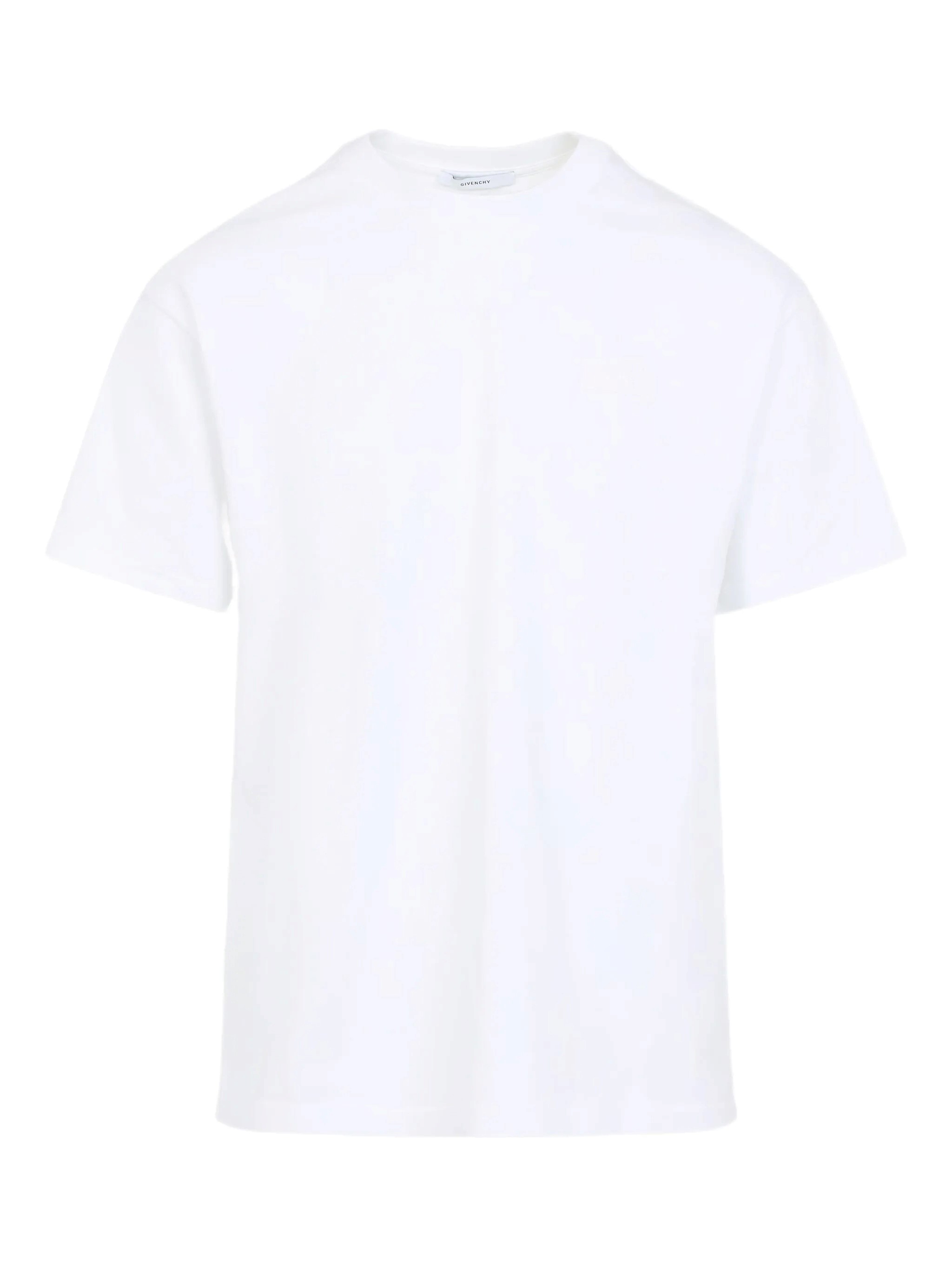 Givenchy Men White Crew Neck T-shirt With Logo On Front And Back In Cotton Man In White